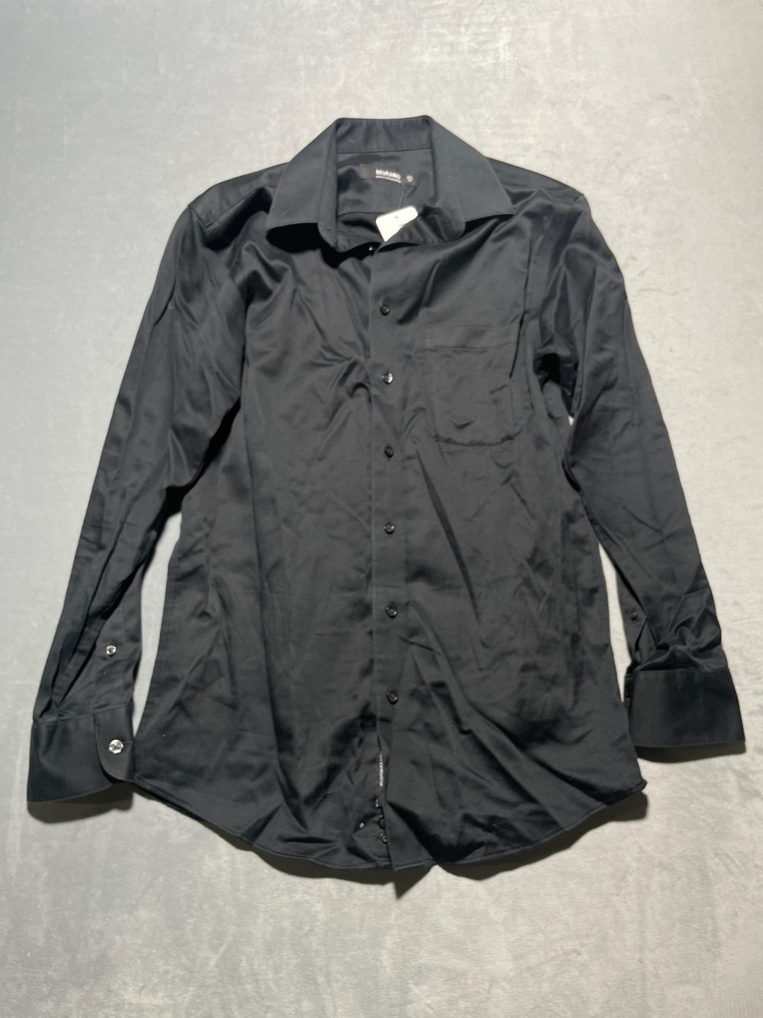 Murano Black Cotton-Blend Long Sleeve Dress Shirt Size 14 1/2 32