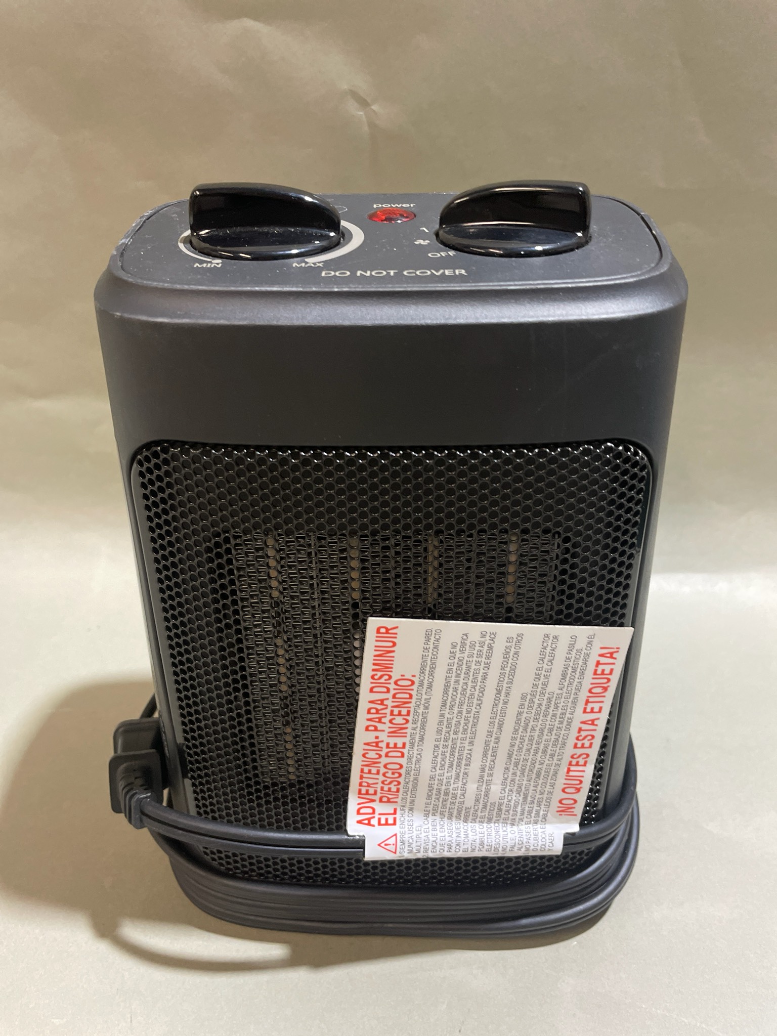 Mainstays Black 1500W PTC Space Heater