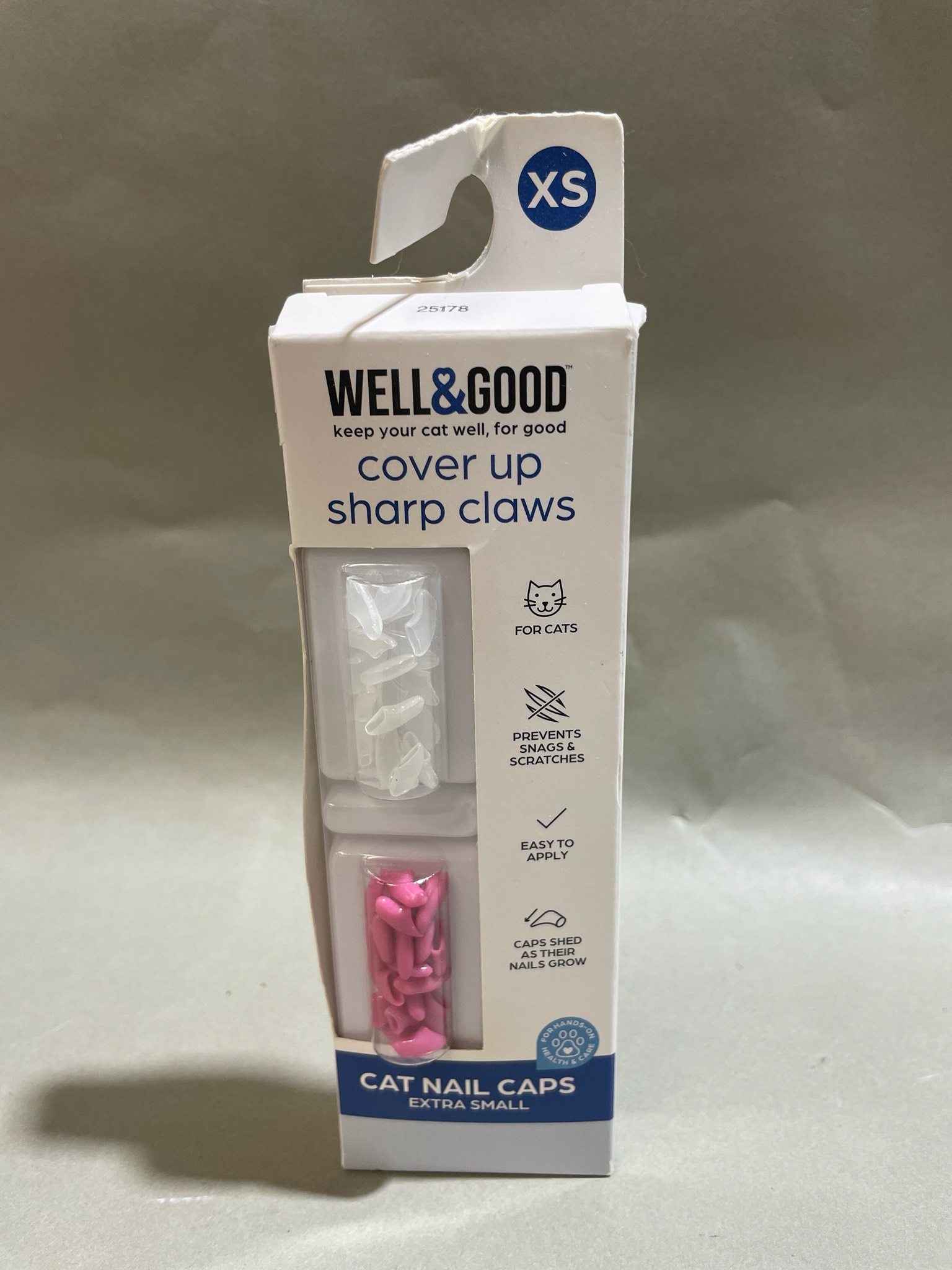 WELL&GOOD Pink and Clear Cat Nail Caps Size XS
