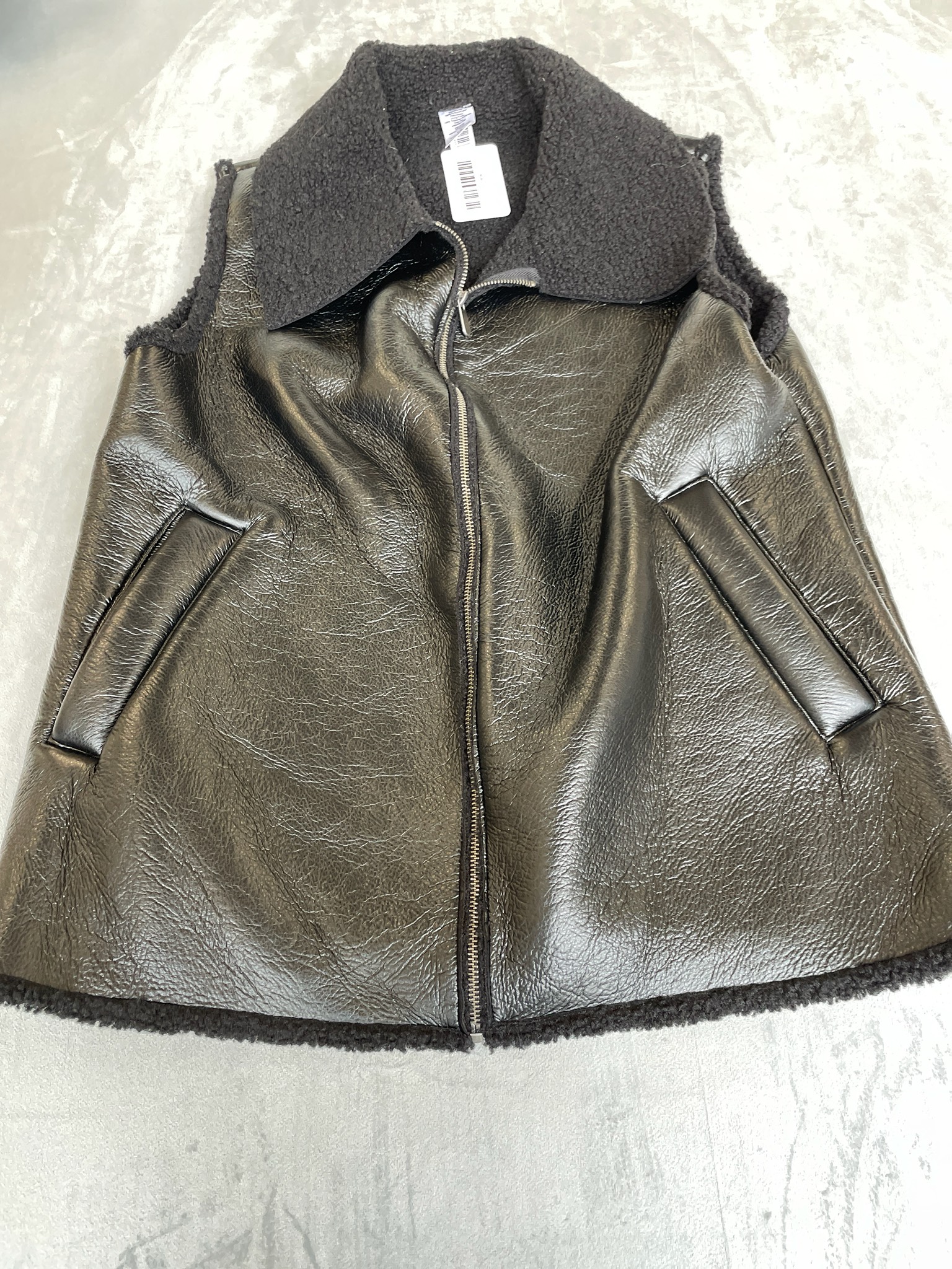 Black Faux Leather Vest Size L-XL
