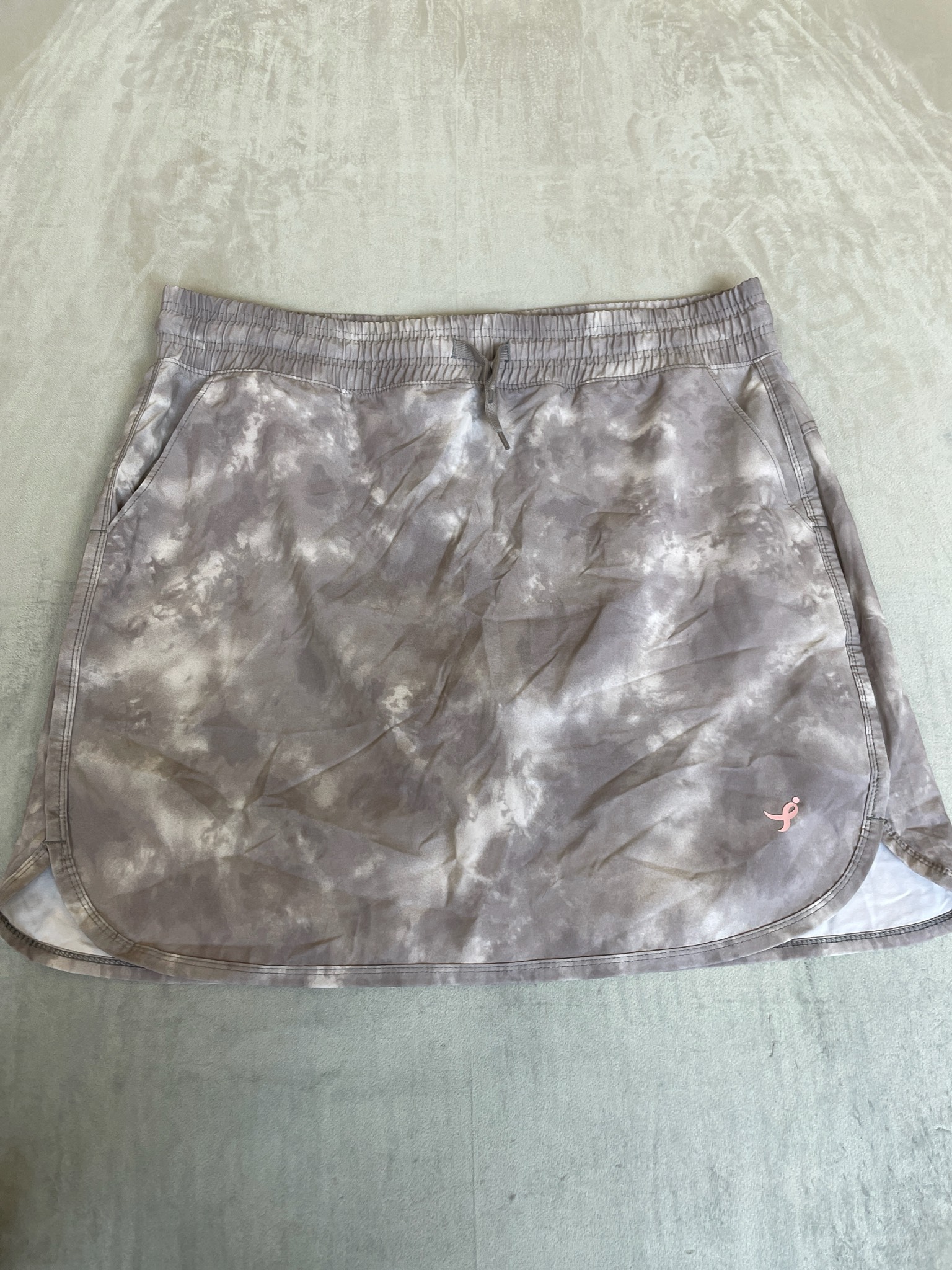 Susan G. Komen Taupe-Gray Tie-Dye Polyester-Spandex Skort Size XXL