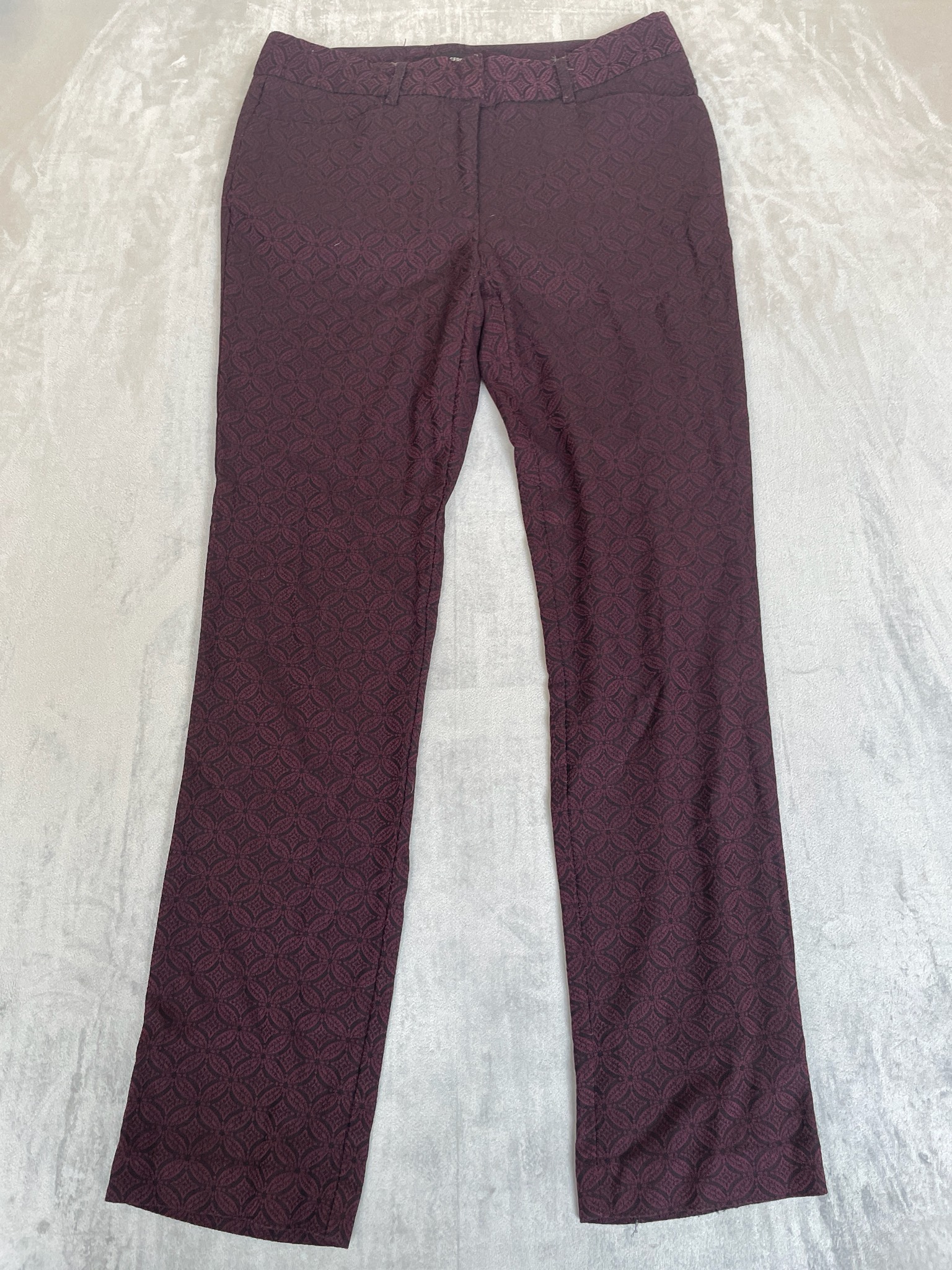 Mario Serrani Burgundy Jacquard Dress Pants Size Size 4