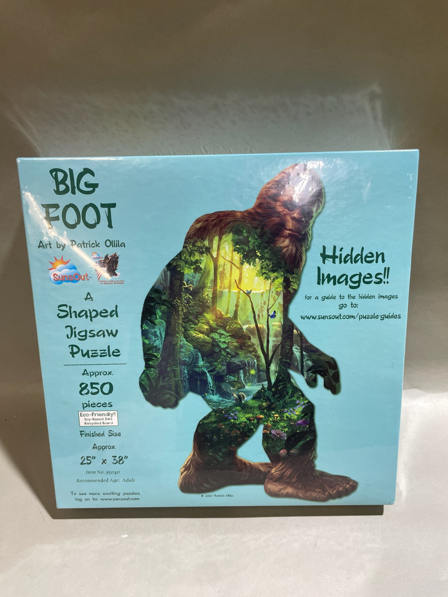 SunsOut Light Teal Big Foot Shaped Jigsaw Puzzle Size 850 pieces