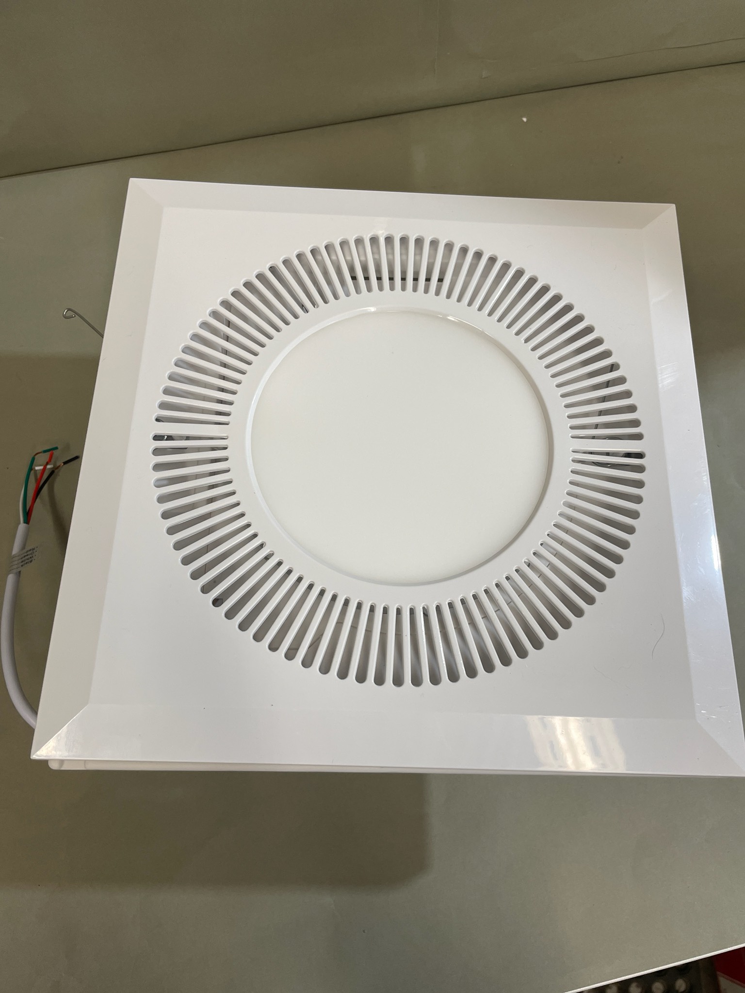 White Square Recessed Fan Light