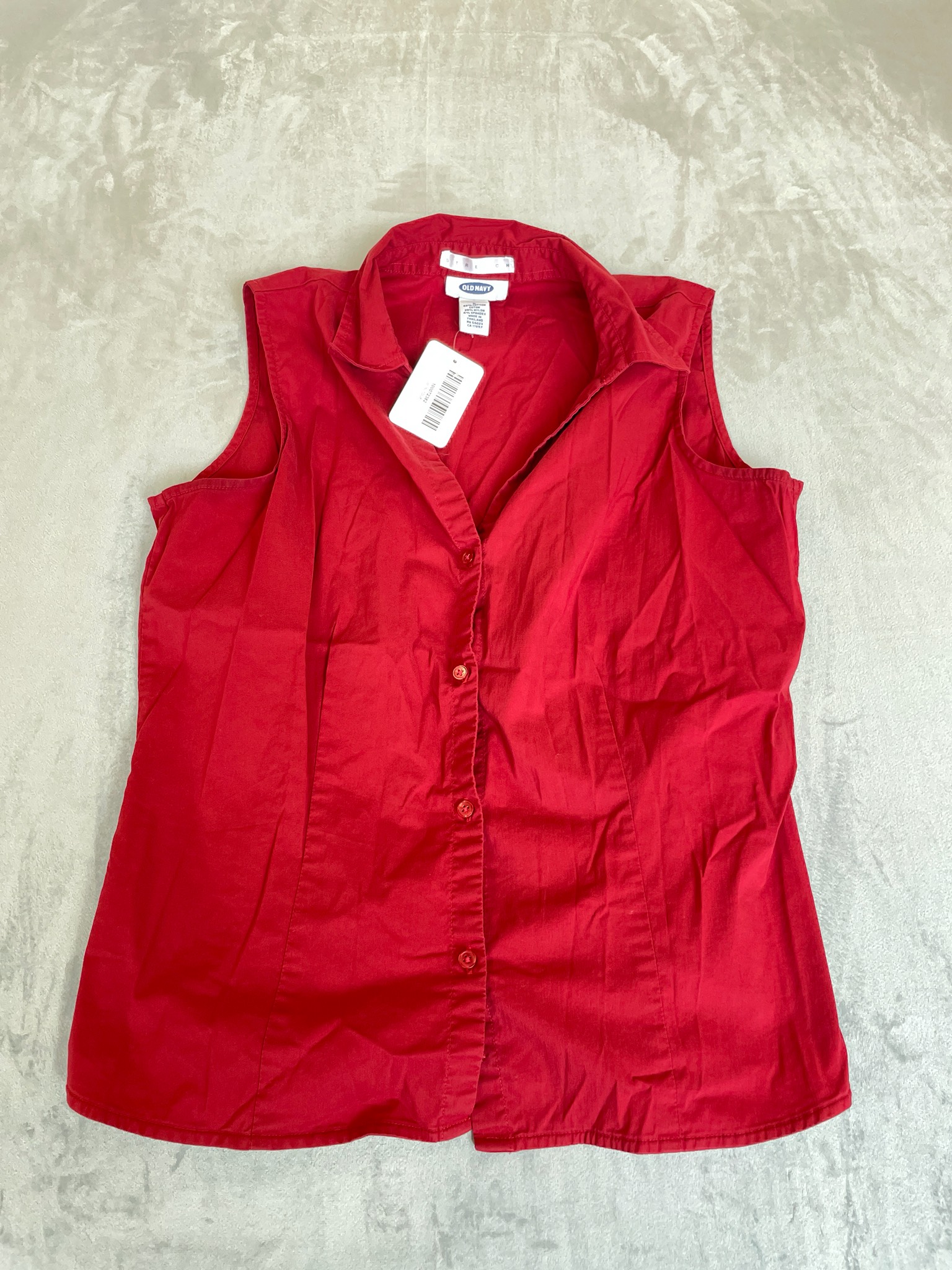 Old Navy Red Cotton-Blend Blouse Size L