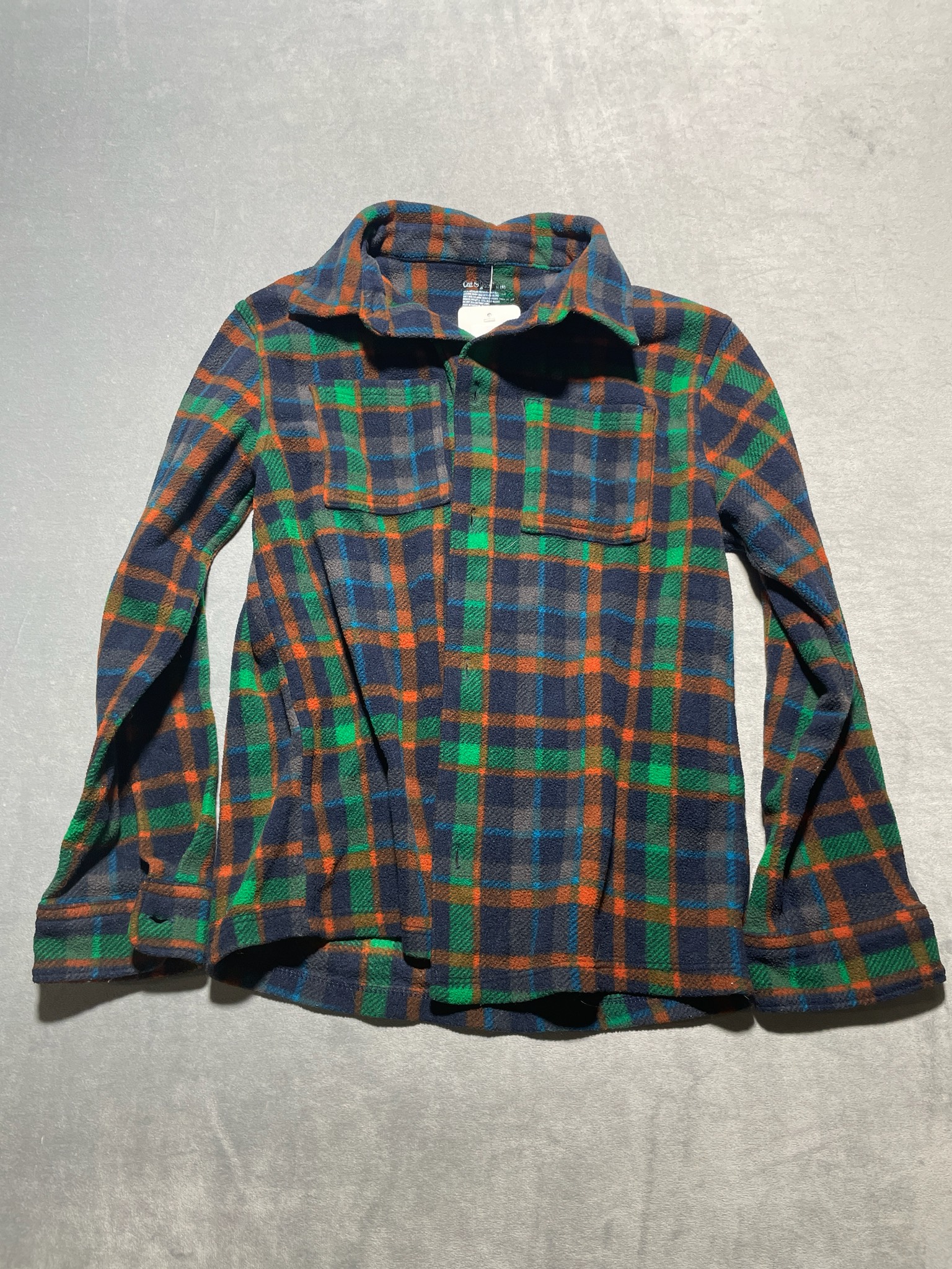 Cat & Jack Navy Plaid Fleece button up size 8