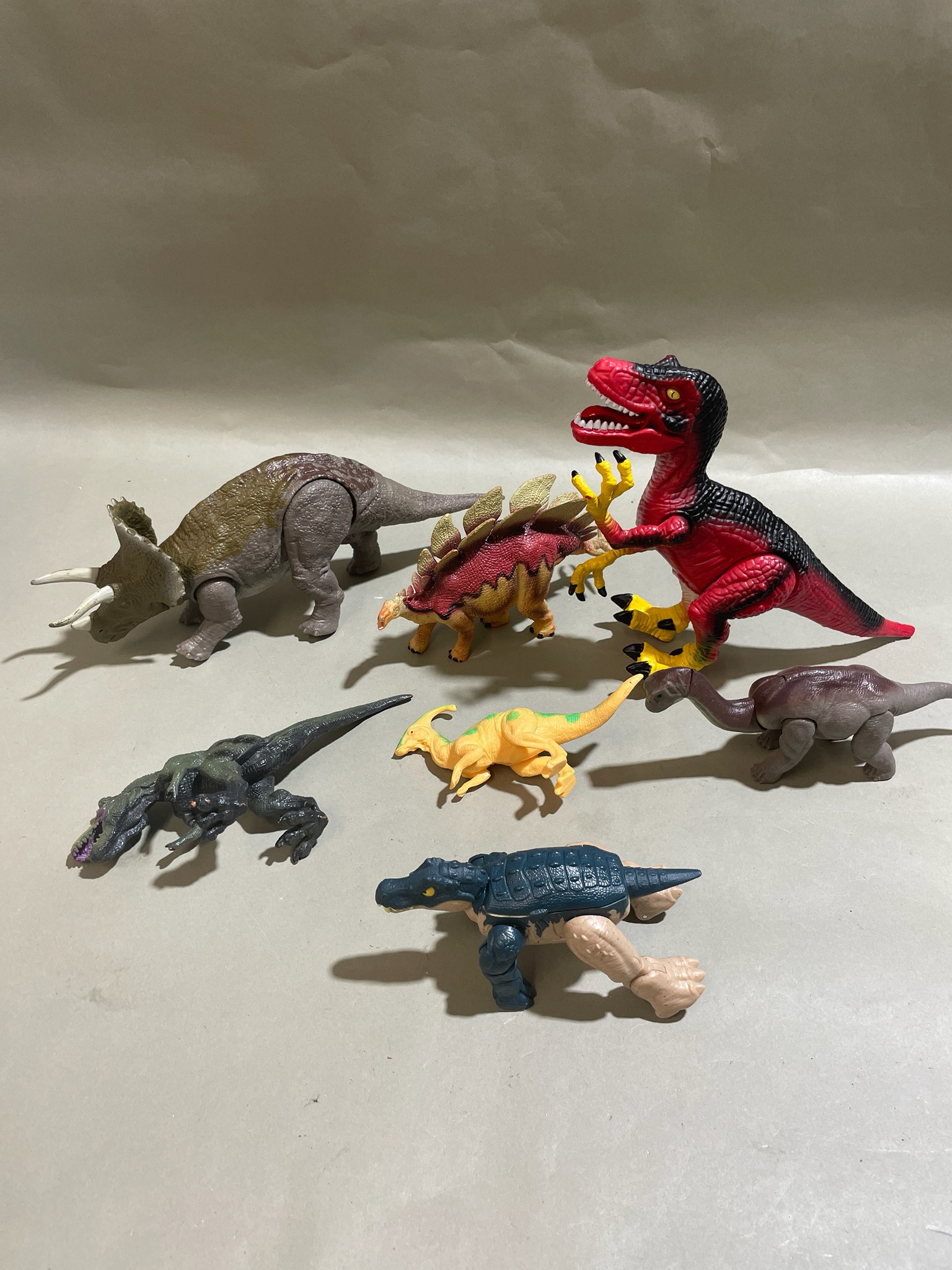 Multicolor Plastic Dinosaur Figures Lot
