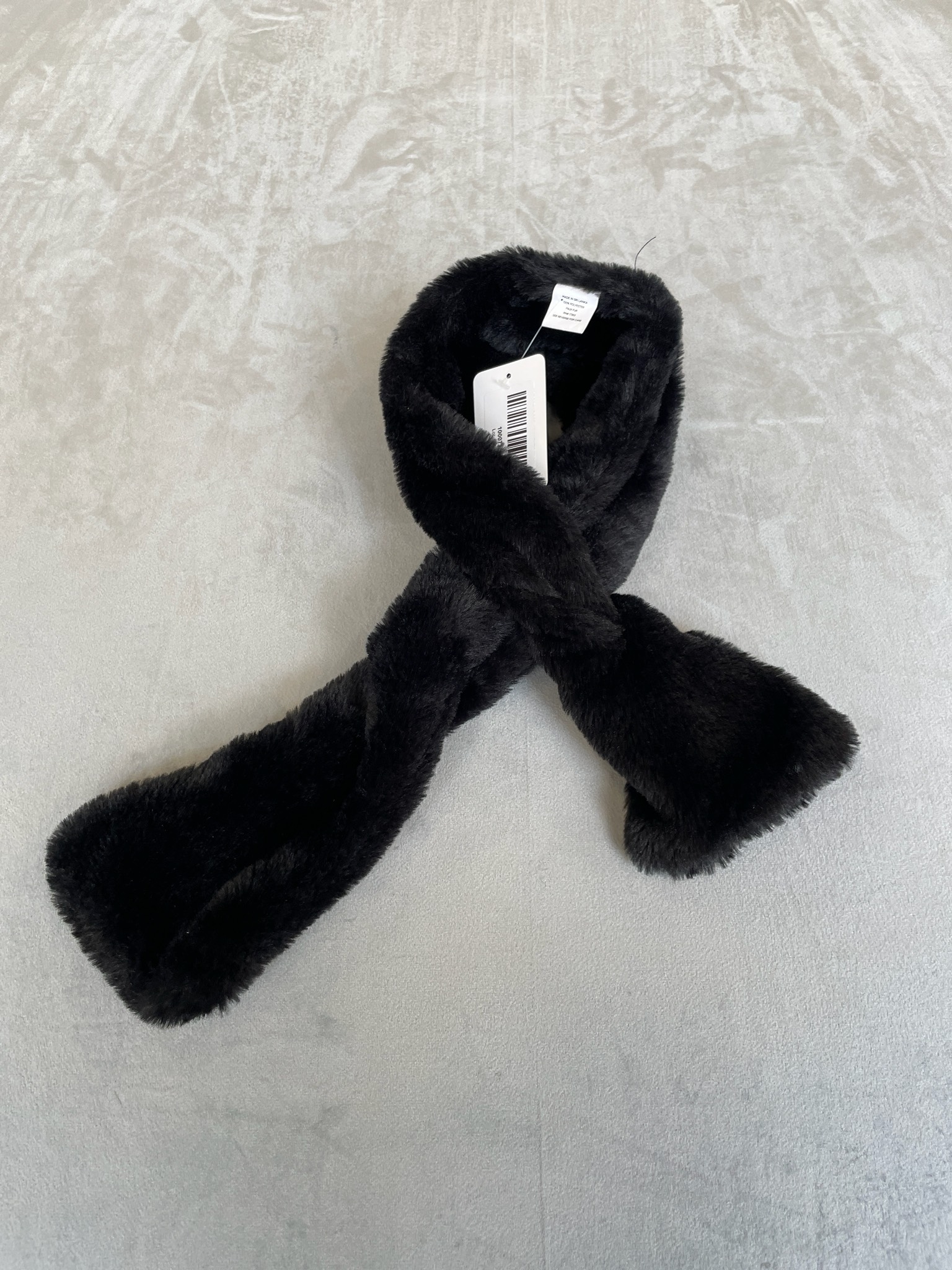 Black Faux Fur Scarf