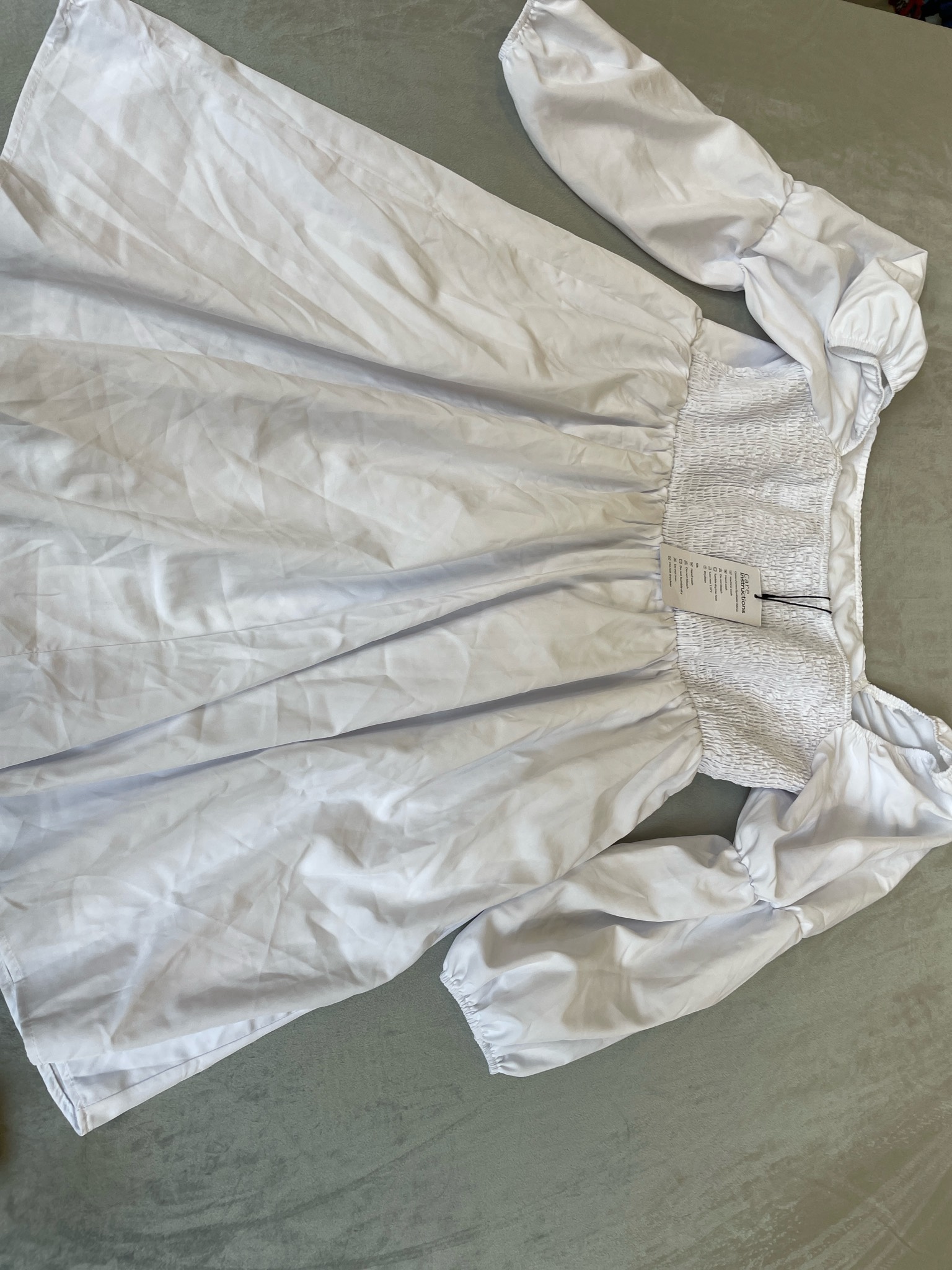 EXLORA White Lightweight Woven Off-Shoulder Dress Size XL
