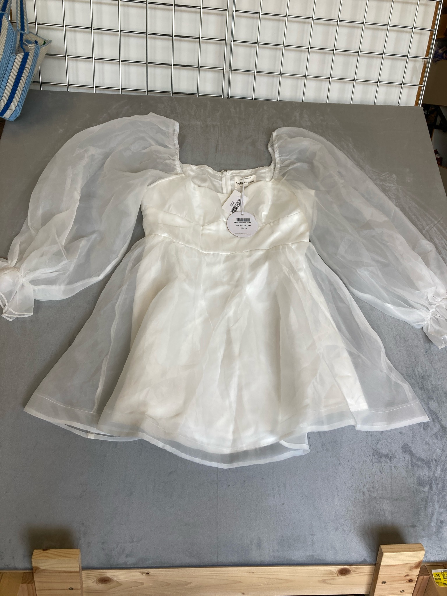 Selfie Leslie White Organza Mini Dress Size AU 16 / US XXL