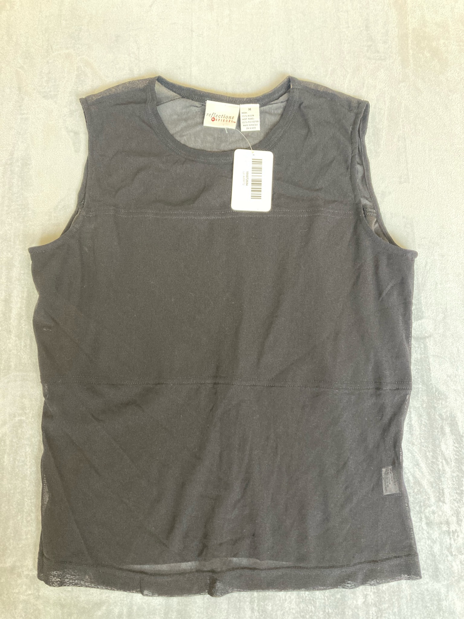 Reflections by Spiegel Black Knit Tank Top Size M