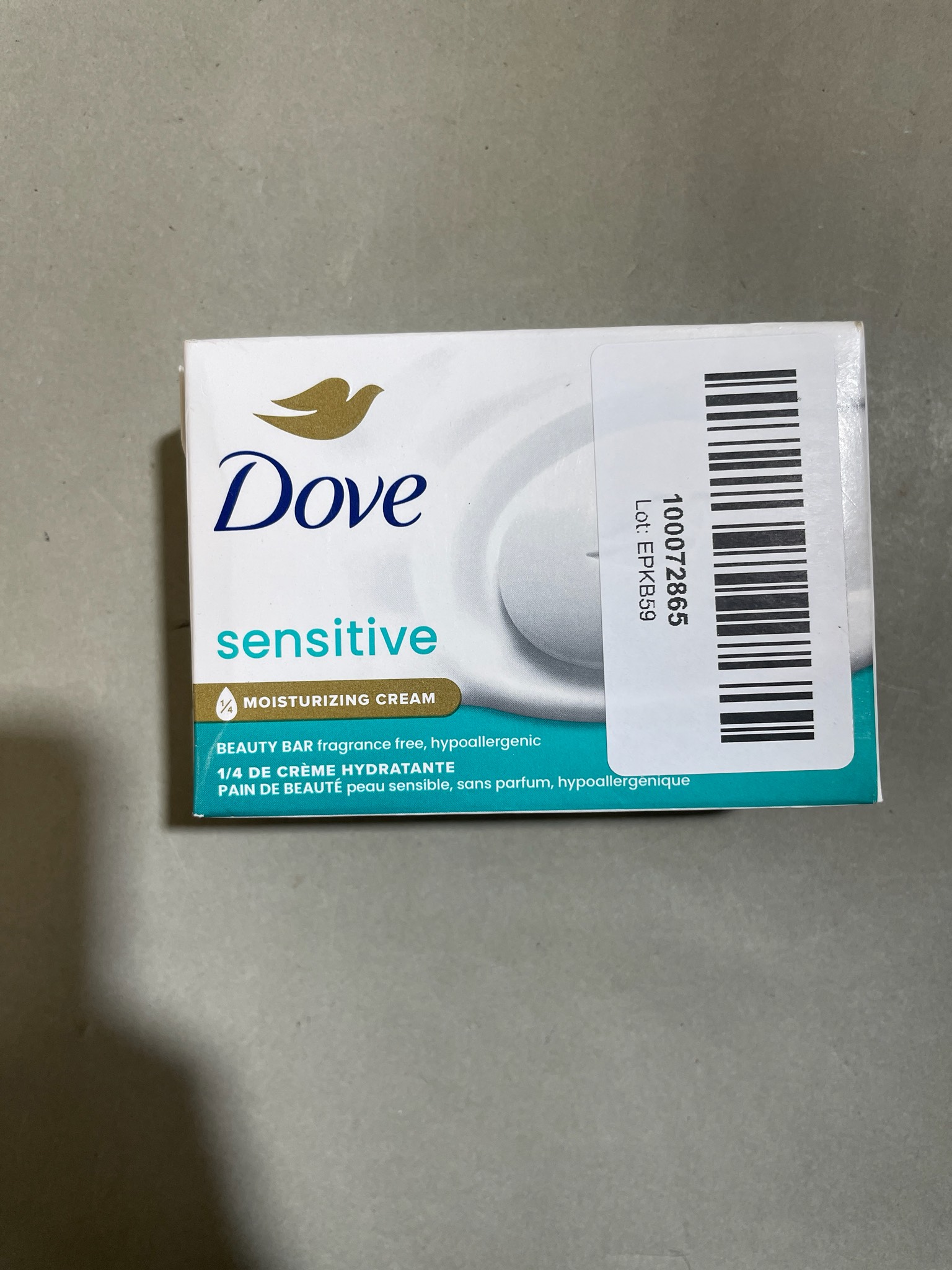 Dove White Fragrance-Free Beauty Bar Size 3.75 oz
