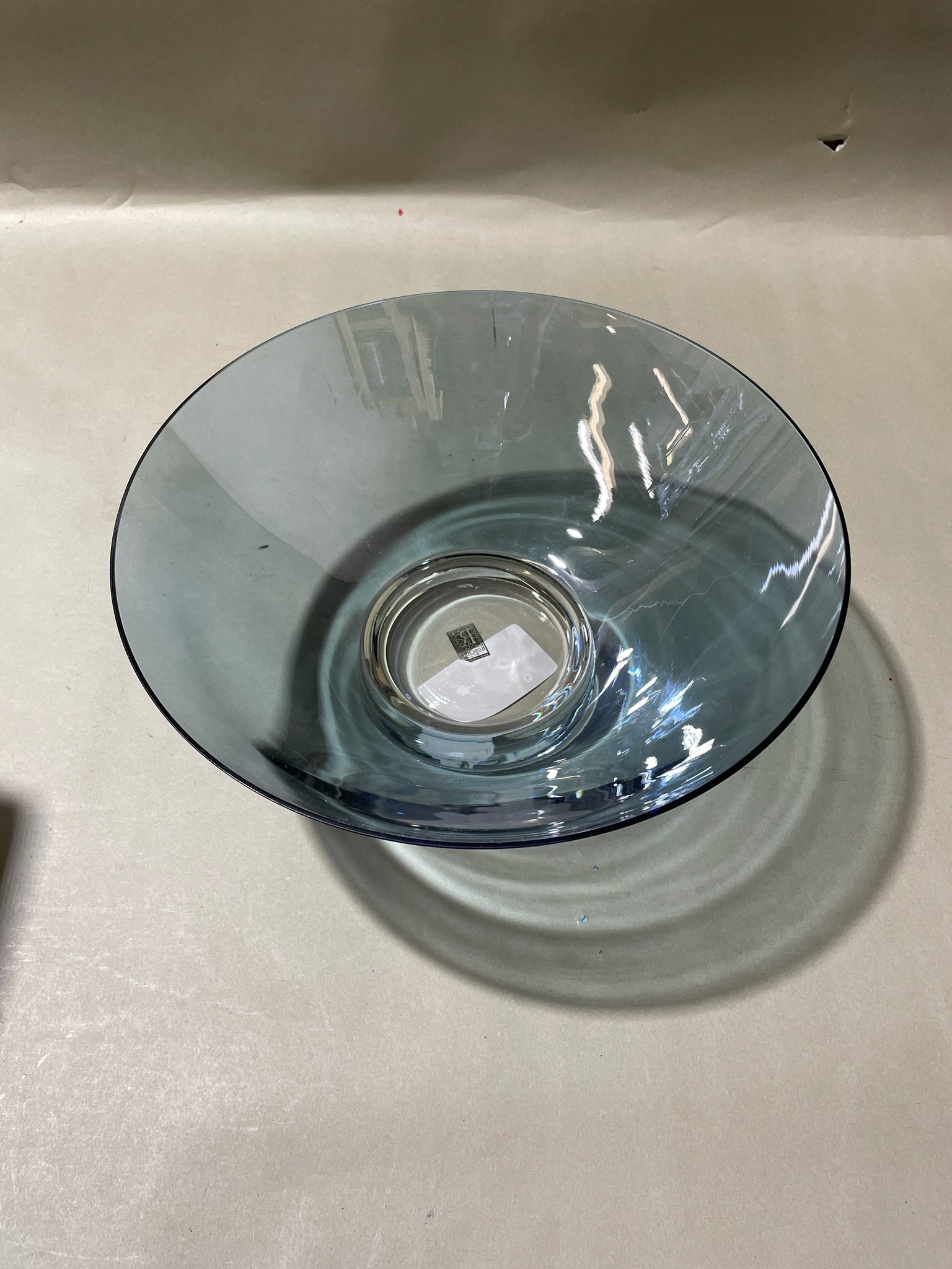 Smoky Blue Glass Centerpiece Bowl
