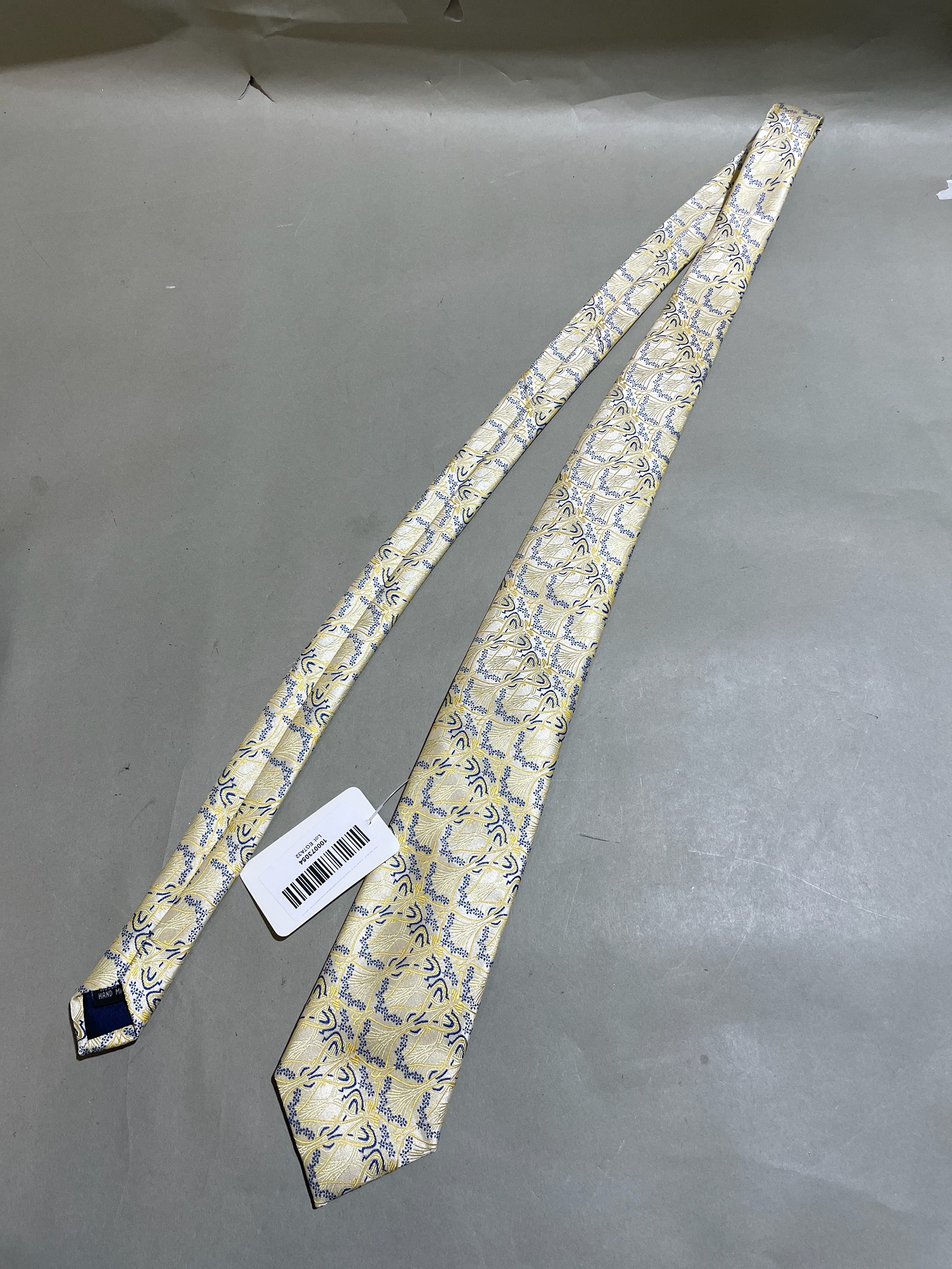 VTG Gianni yellow and blue floral micro fiber necktie