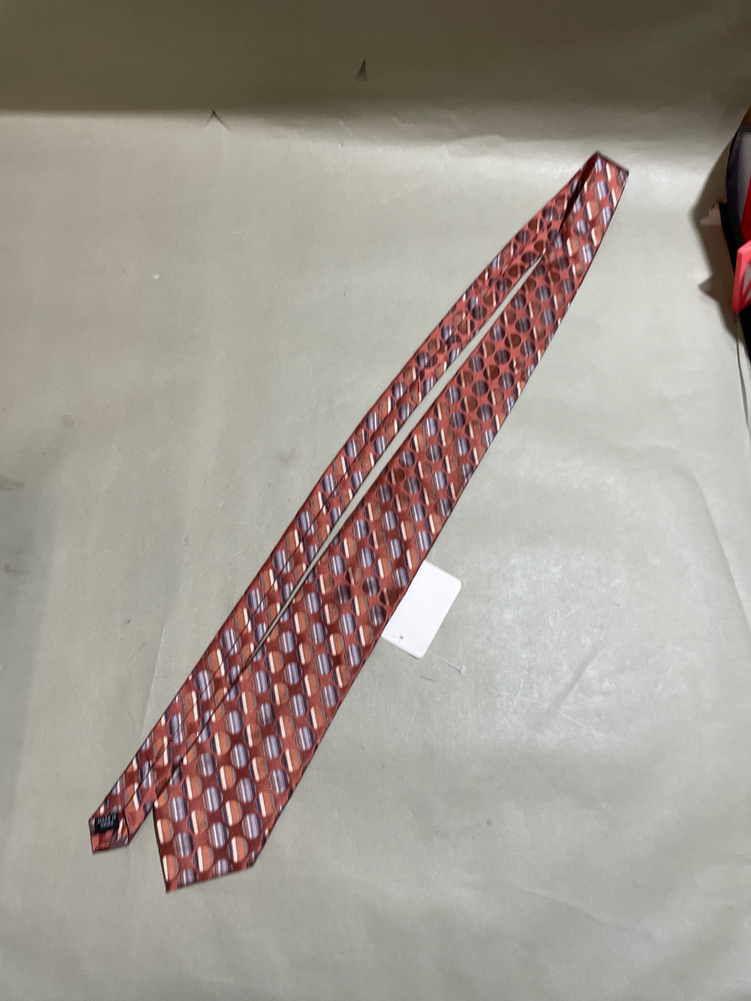 Calvin Klein Rust Geometric silk Necktie