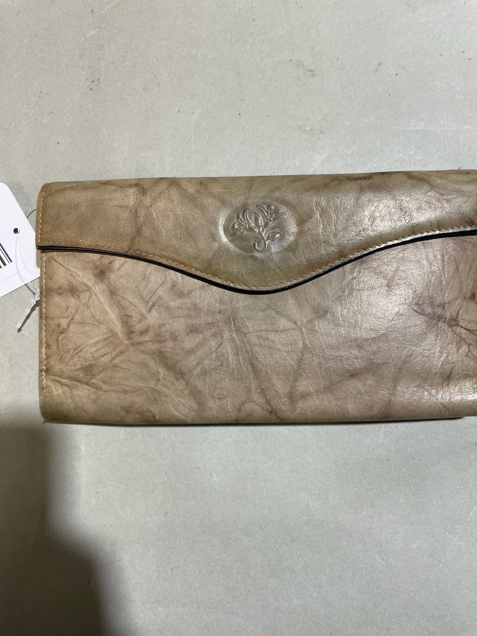 Buxton Taupe Marbled Long Wallet