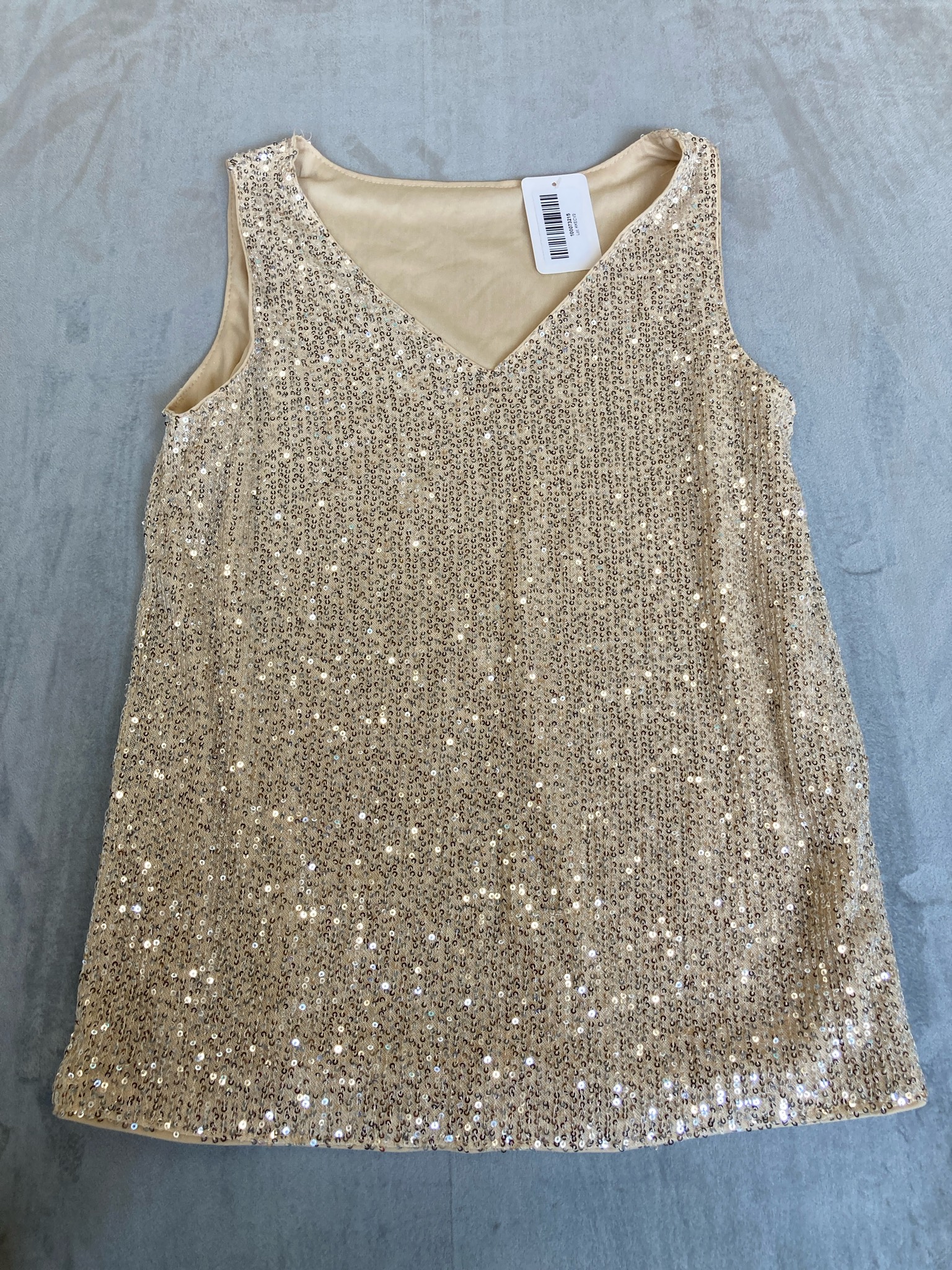 Champagne Sequin Shift Dress Size M