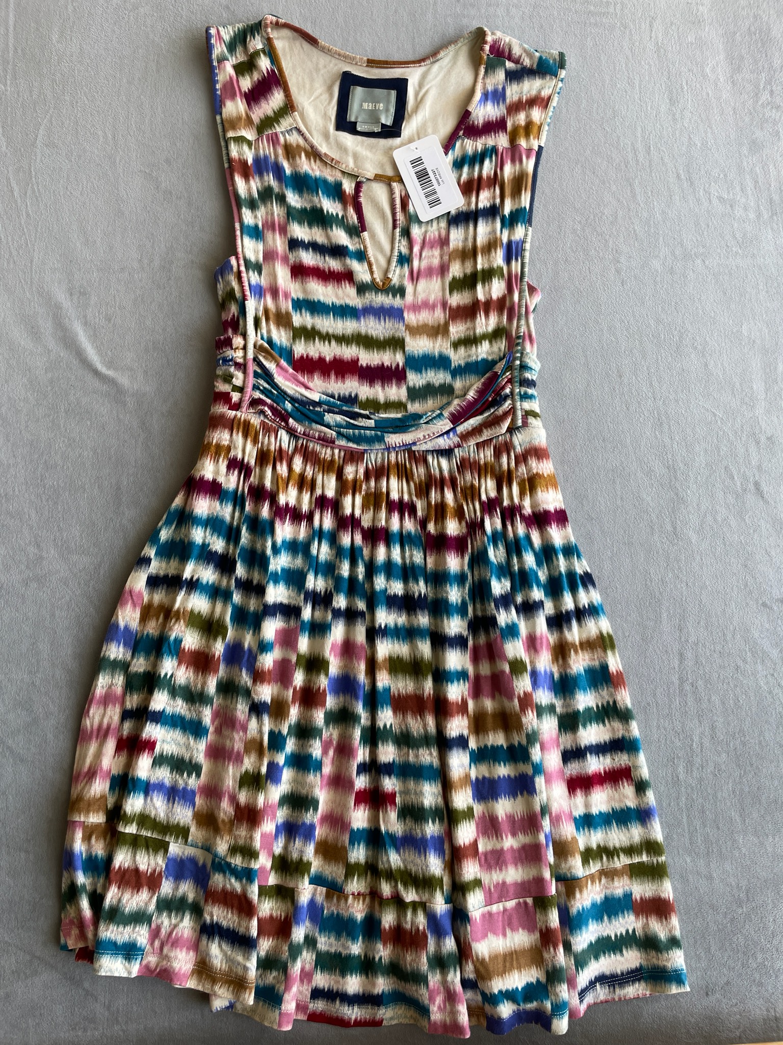 Maeve Cream Multicolor Knit Dress Size Small