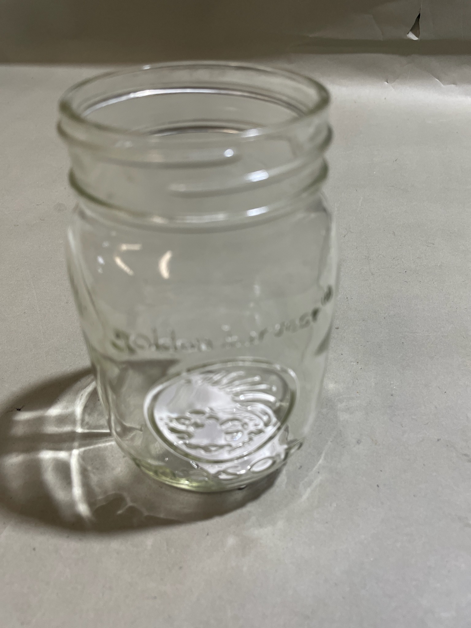 Clear Embossed Glass Jar