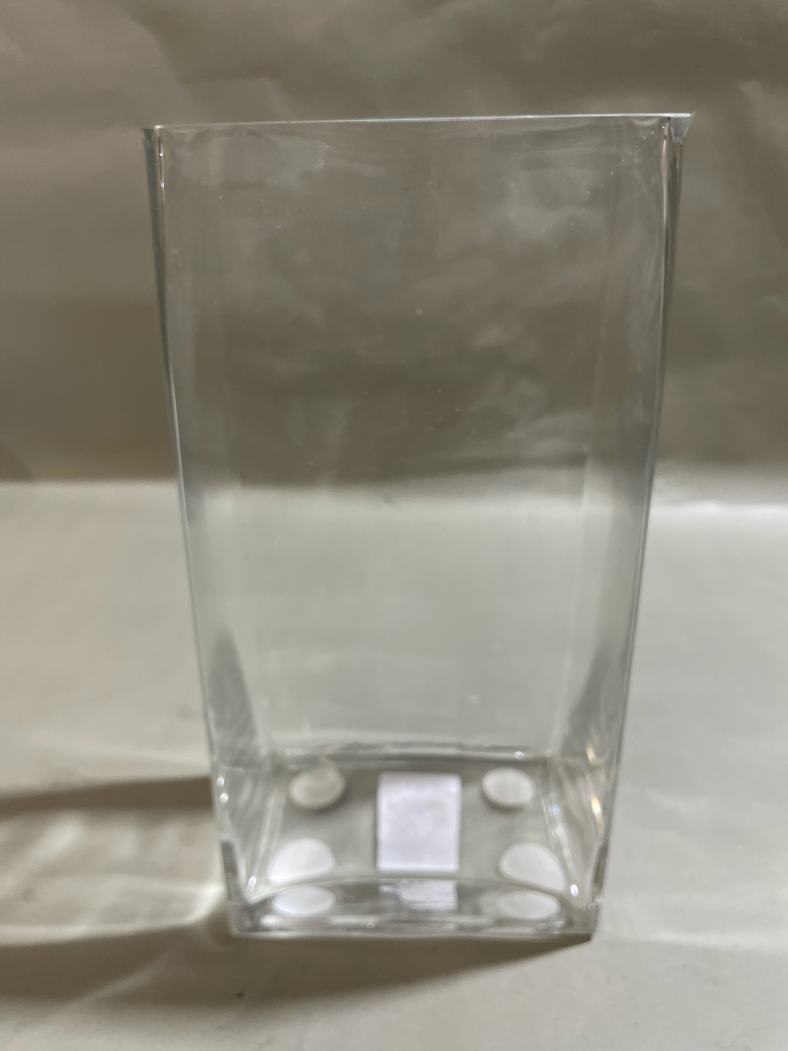 Clear Tall Rectangular Glass Vase