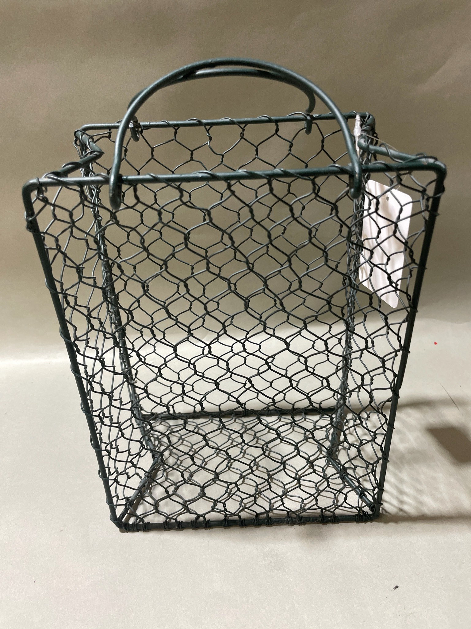 Dark Green Coated Metal Wire Basket