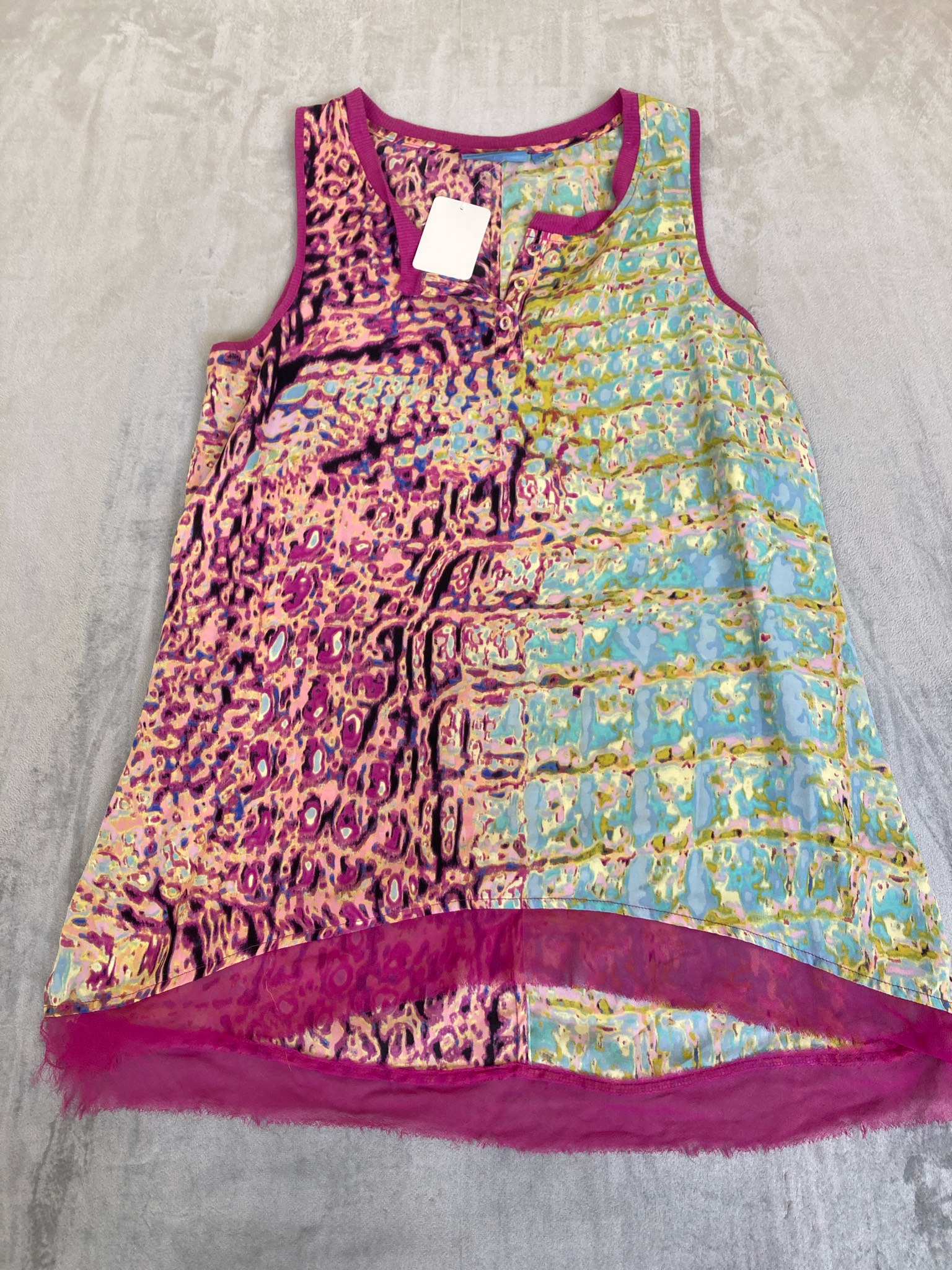 Simply Vera Vera Wang Multicolor Abstract Print Sleeveless Tunic Top Size M