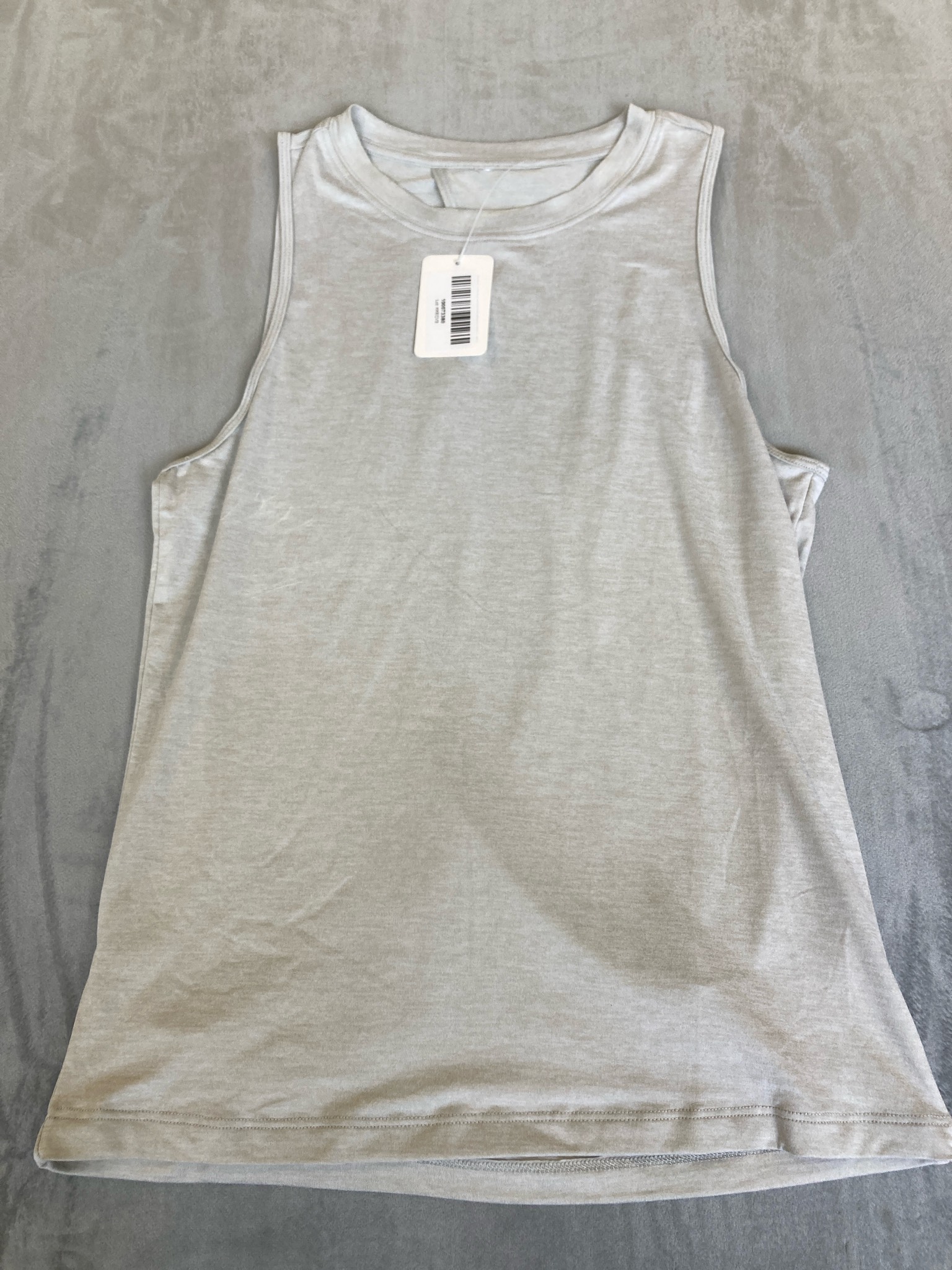 Light Heather Gray Polyester Blend Tank Top Size XS