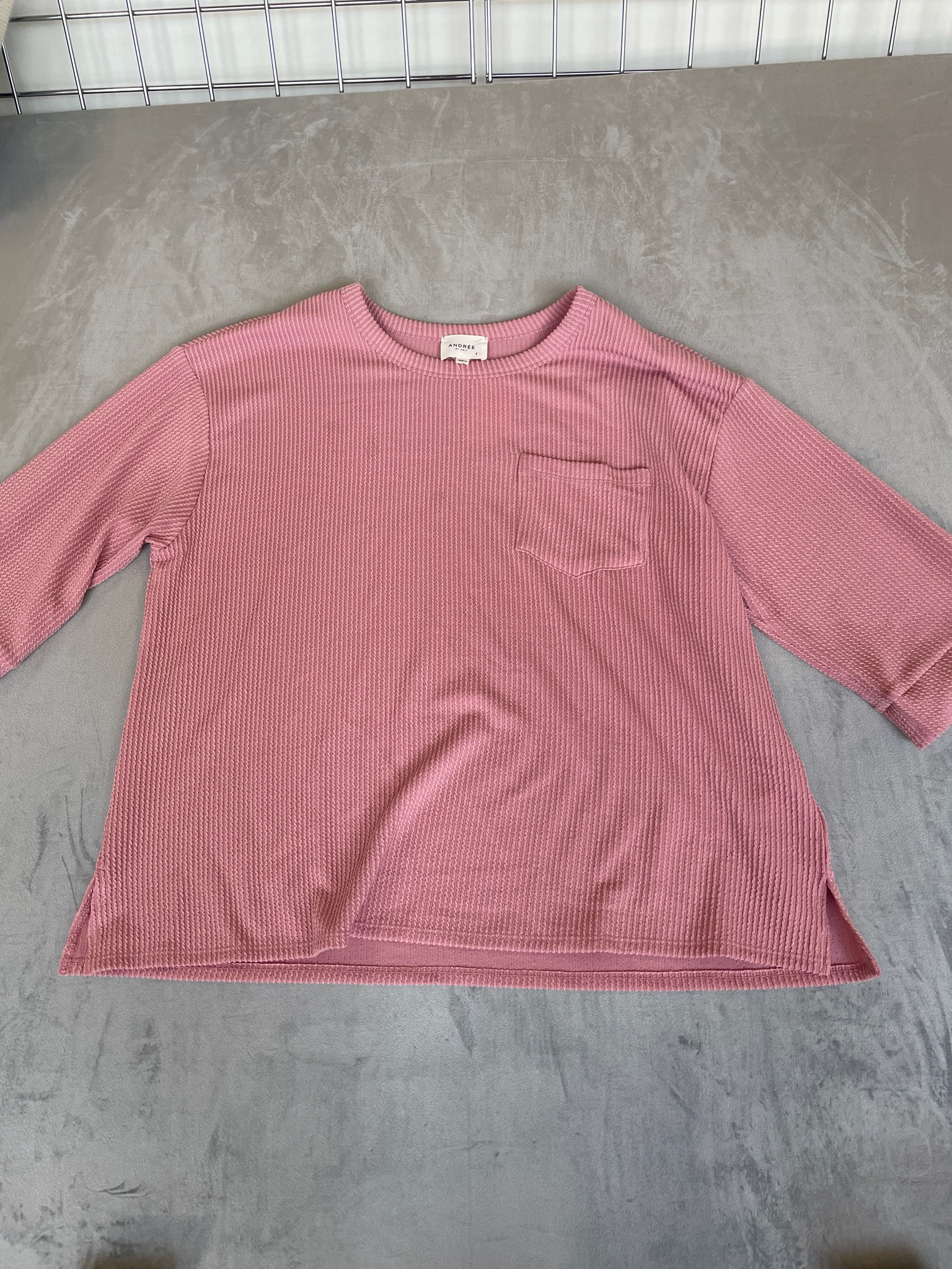ANDRÉE by Unit Pink Ribbed Knit Sweater