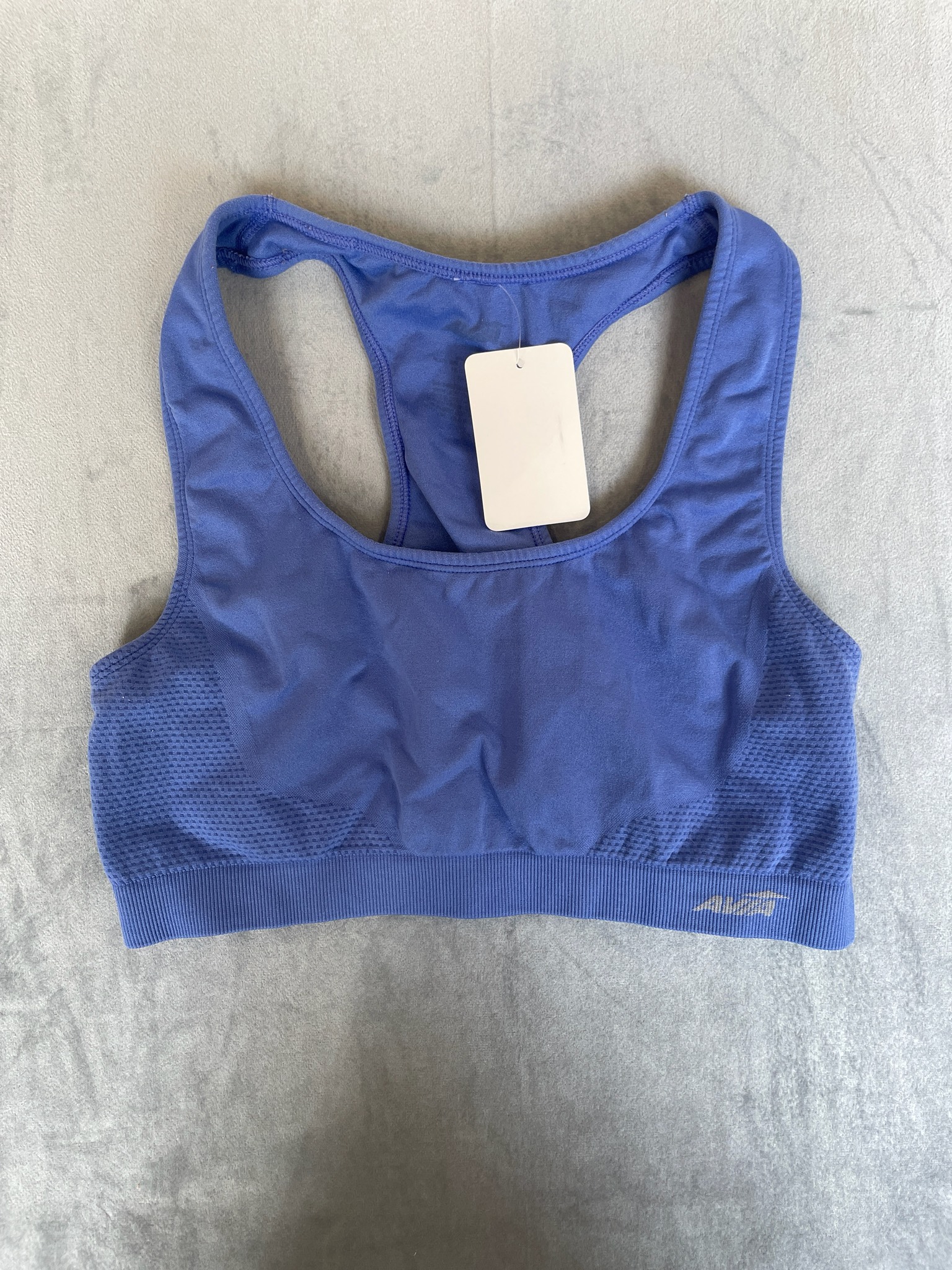 Blue Knit Sports Bra