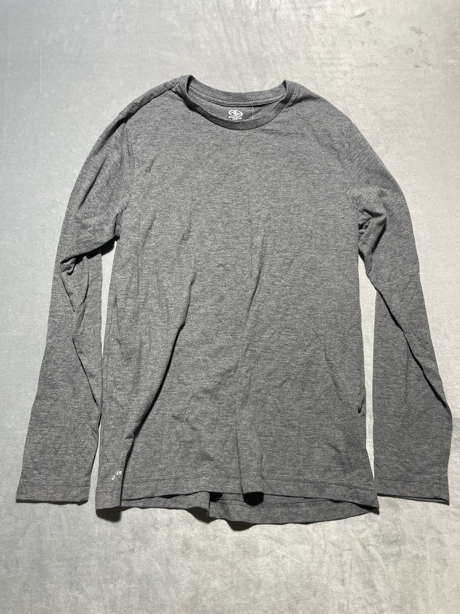 Athletic Works Heather Gray Recycled Polyester Blend Long Sleeve Shirt Size Small