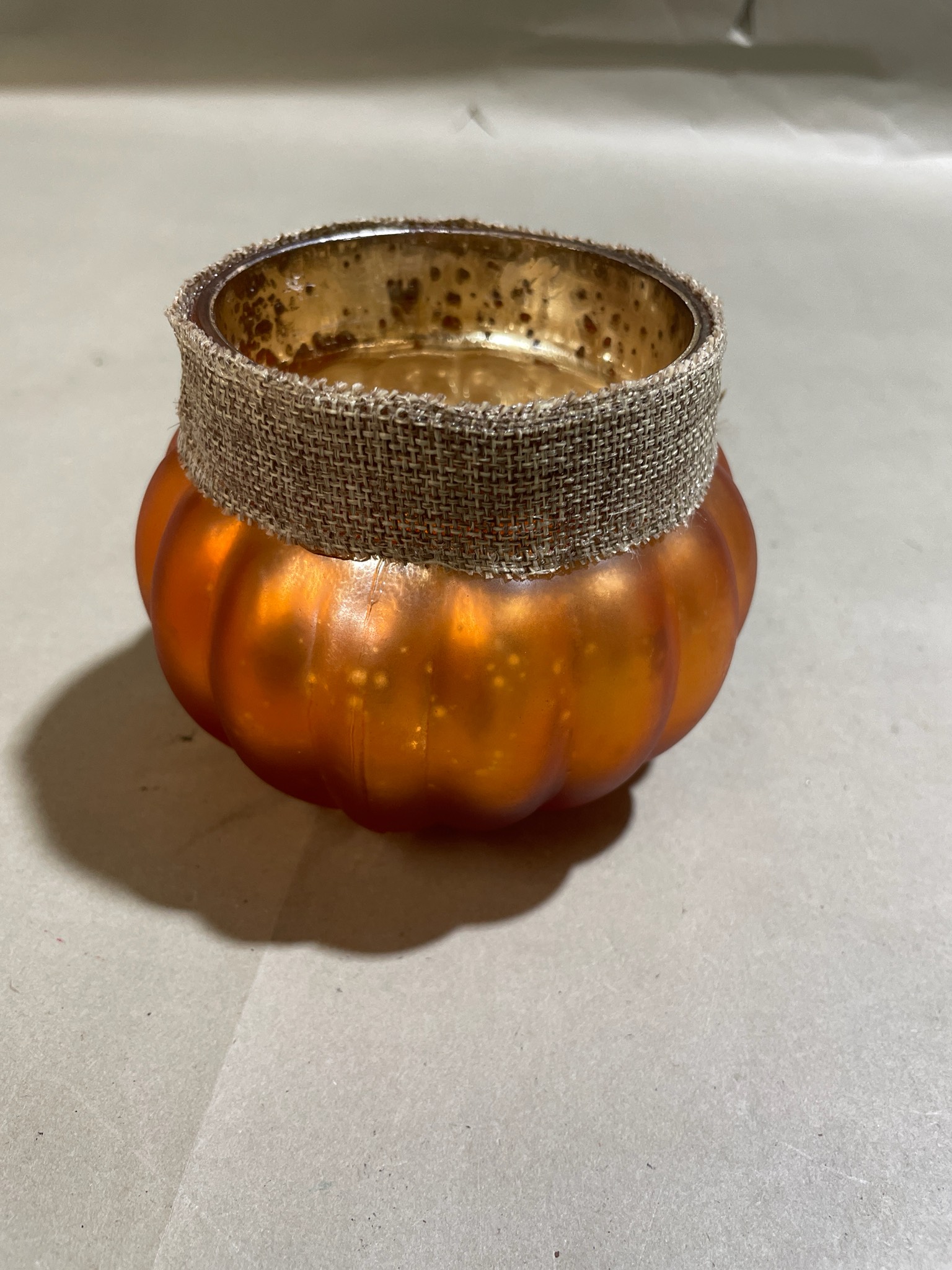 Orange Frosted Glass Votive Holder