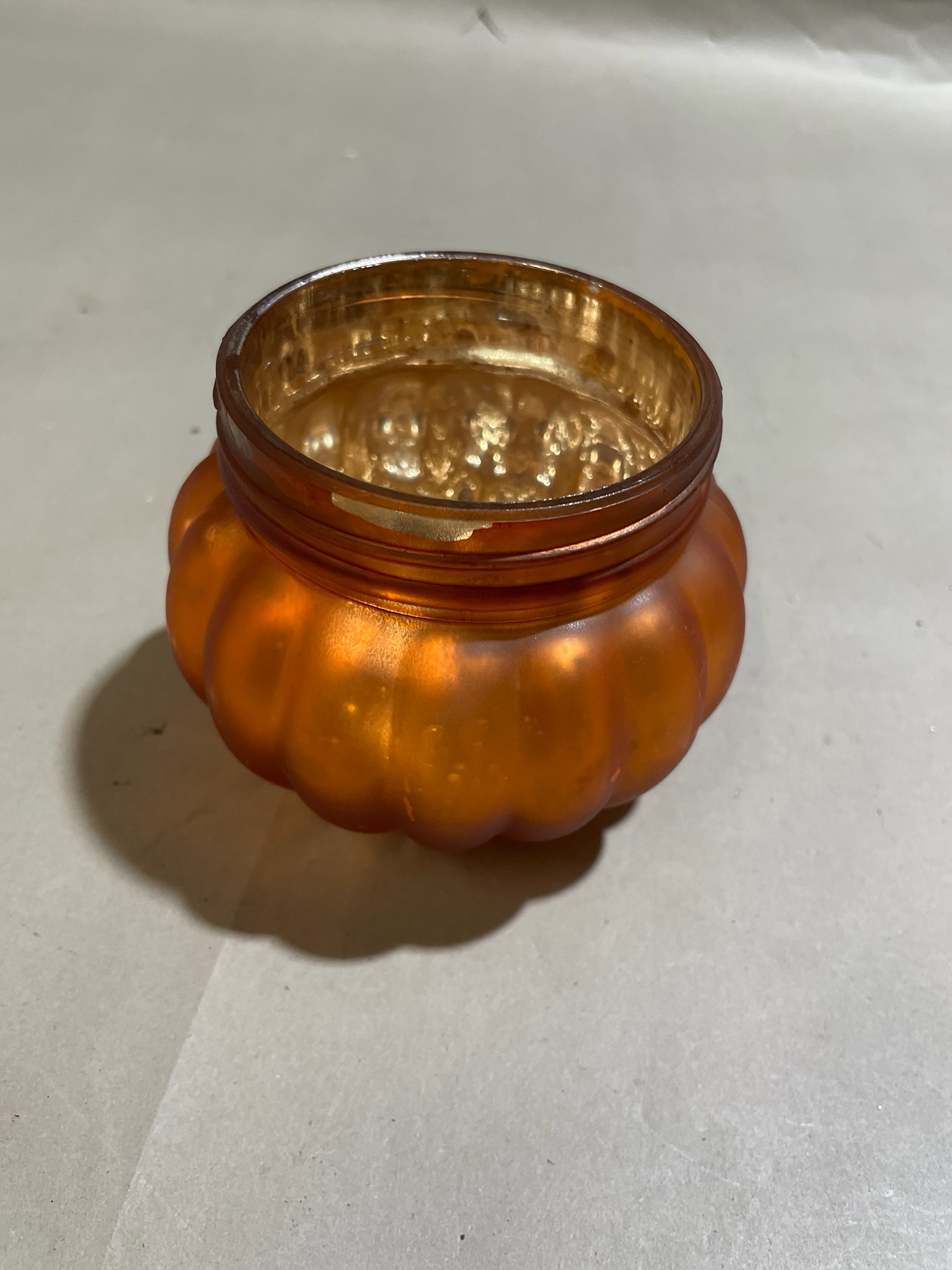 Orange Frosted Pumpkin Votive Holder