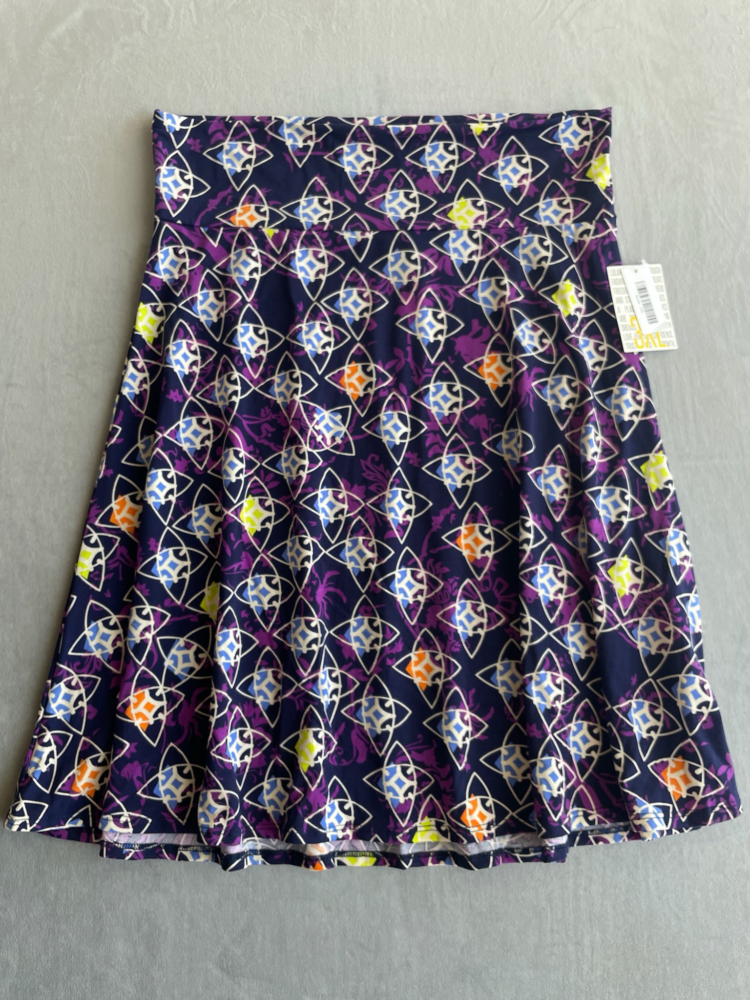 LuLaRoe Navy Medallion Knit Skirt Size 3XL