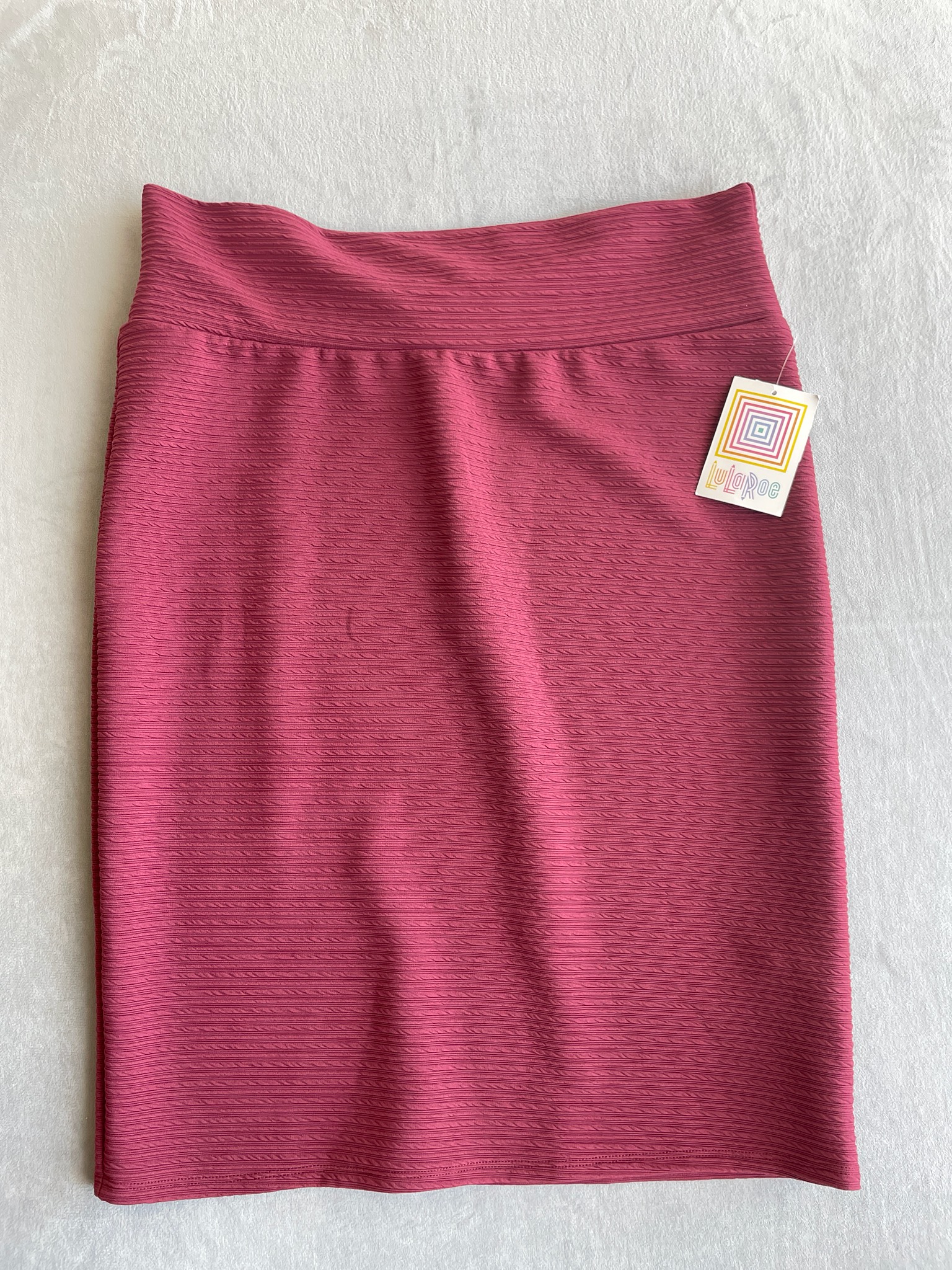 LuLaRoe Pink Ribbed Knit Skirt Size 2XL