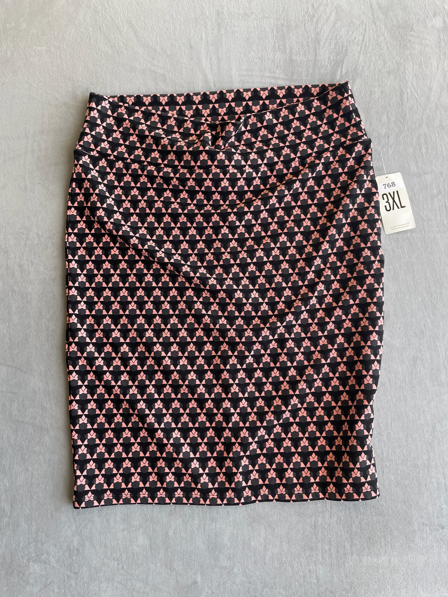 LuLaRoe Black Geometric Pencil Skirt Size 3XL