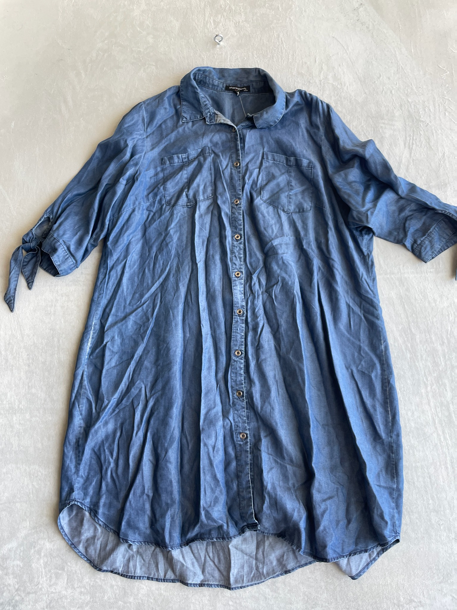 Sharagano Medium Blue Chambray Tunic Size 18W