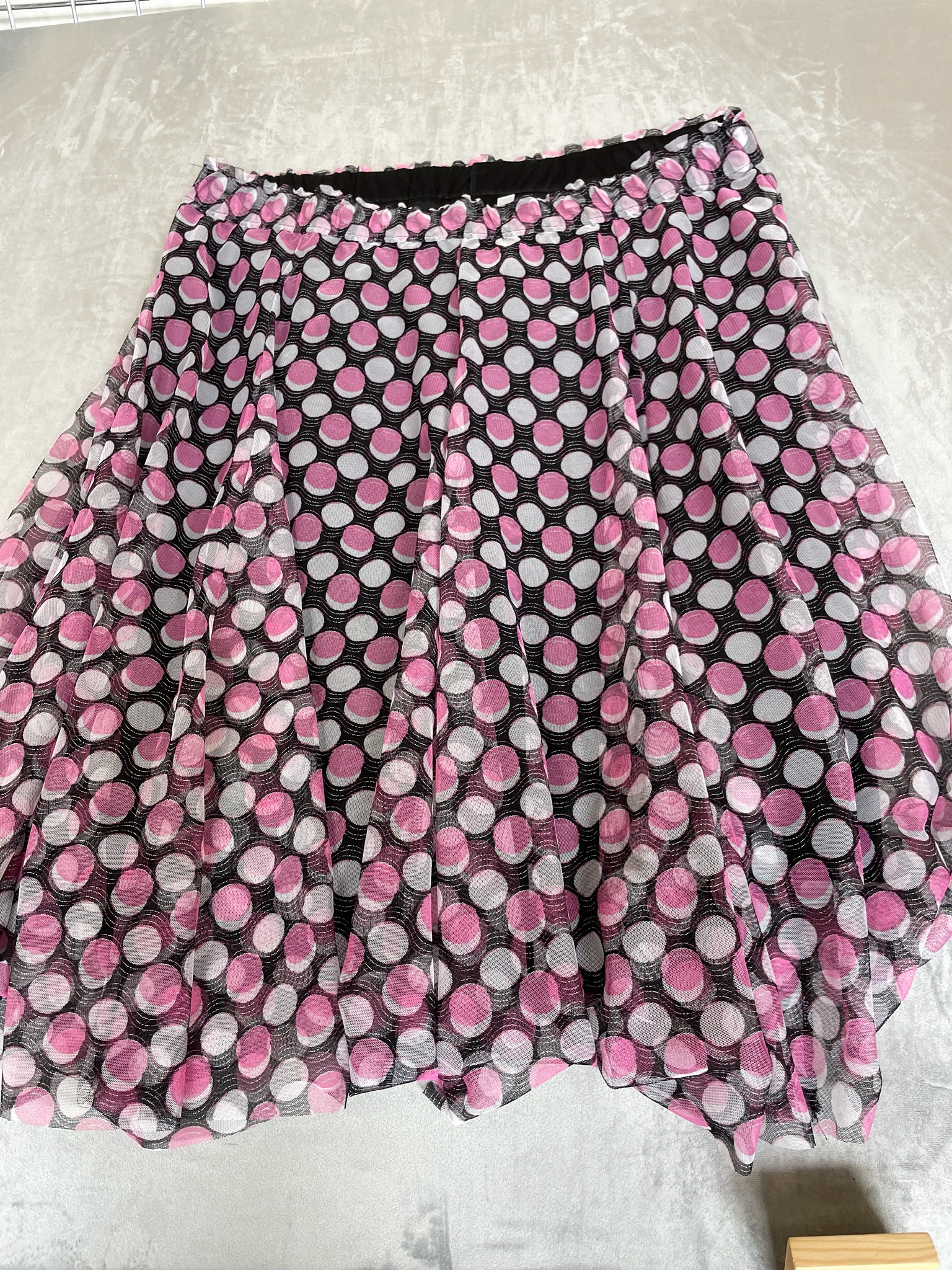 Cato Black Polka Dot Mesh Skirt Size 22/24W