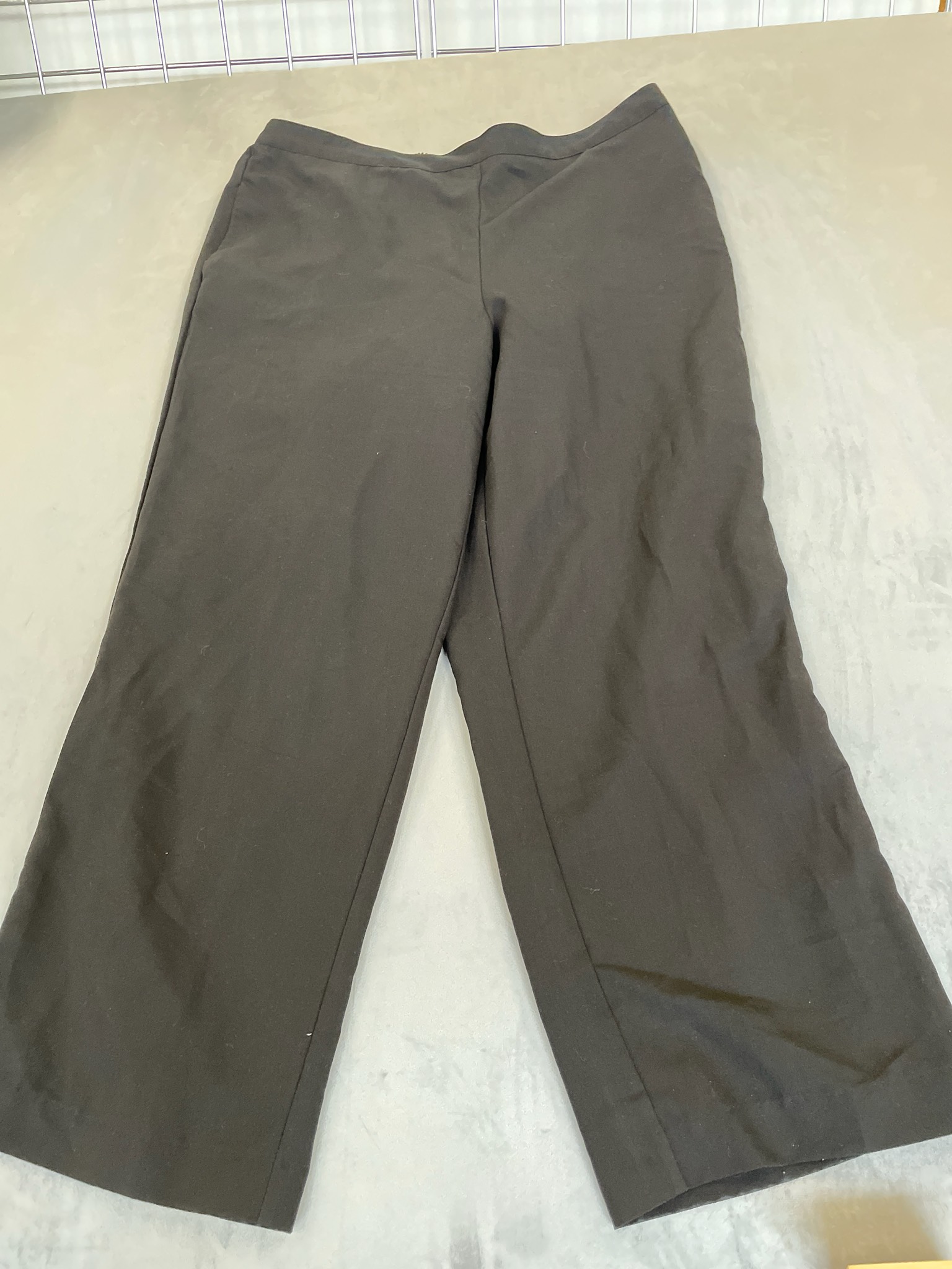 Alfred Dunner Black Polyester Blend Pull-On Pants Size Size 18