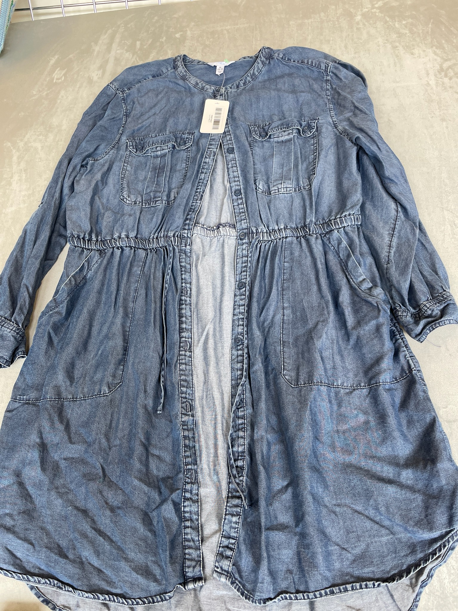 Time and Tru Medium Blue Chambray Shirt Dress Size XL (16-18)
