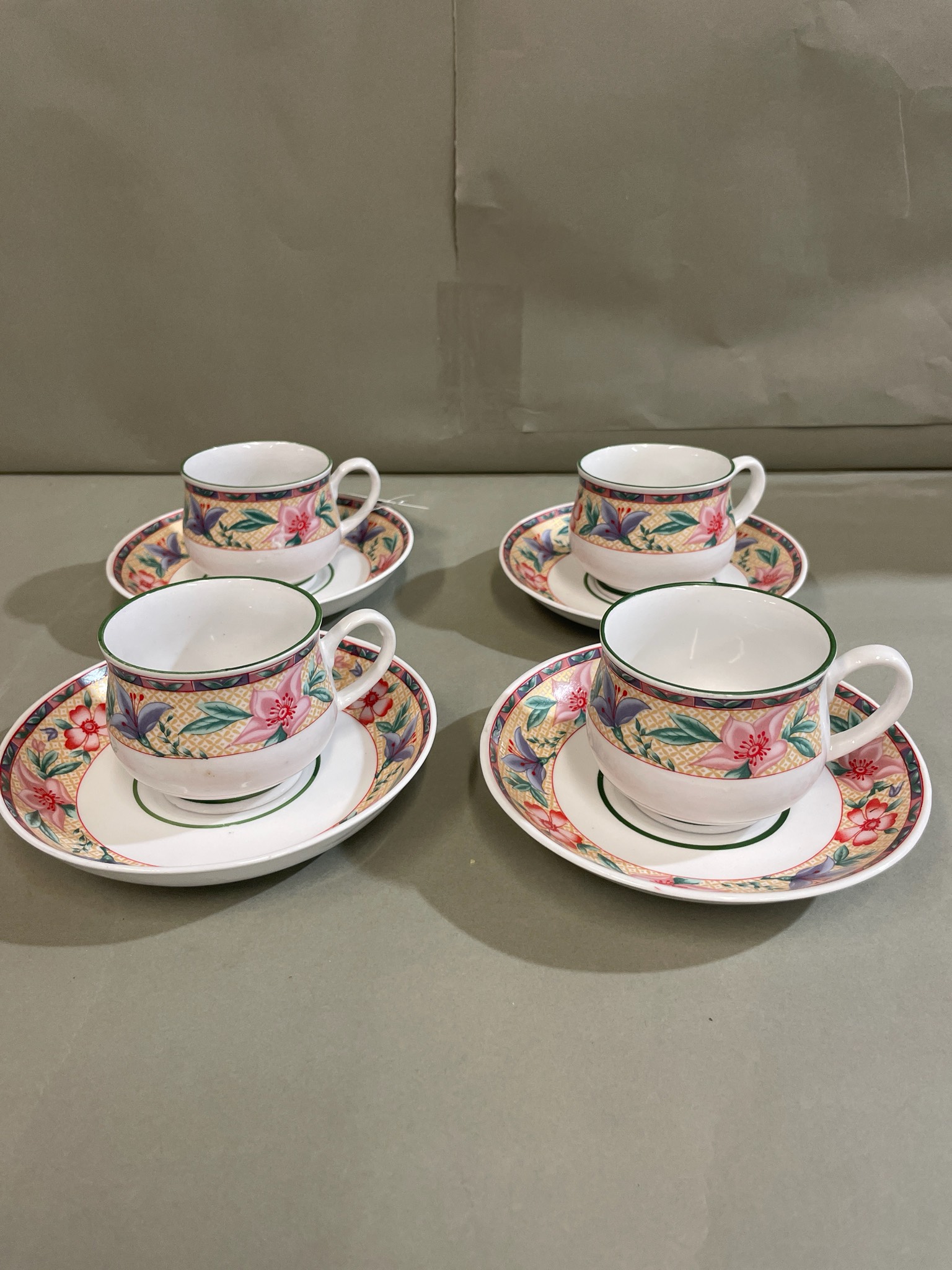 Stir Light White Floral Bone China Teacup and Saucer Set