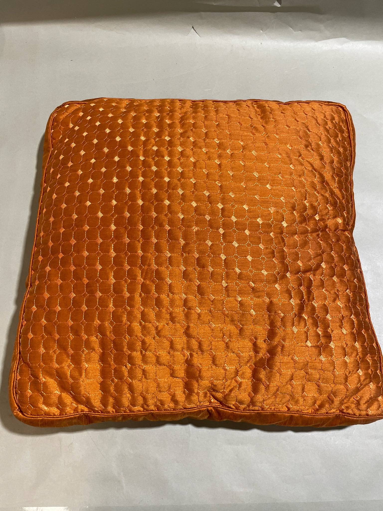 Orange Quilted Throw Pillow