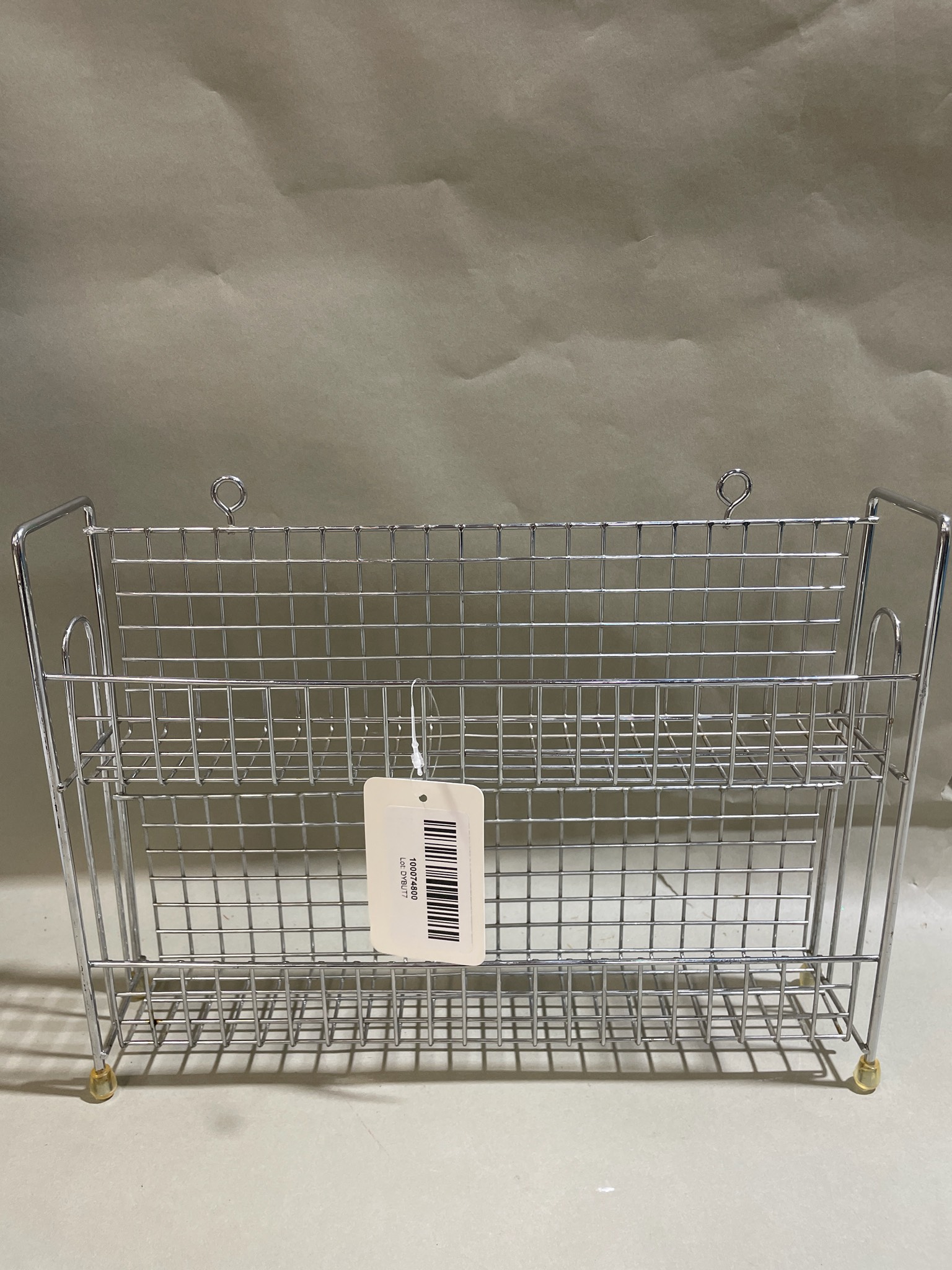 Silver 3-Tier Wire Basket Rack