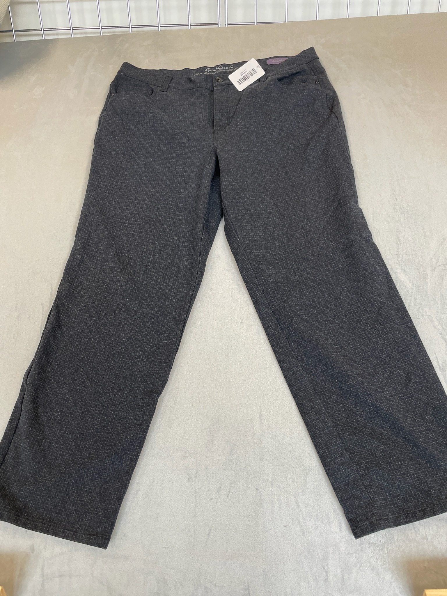 Van Heusen Charcoal Heather Ponte Knit Pants Size 16W