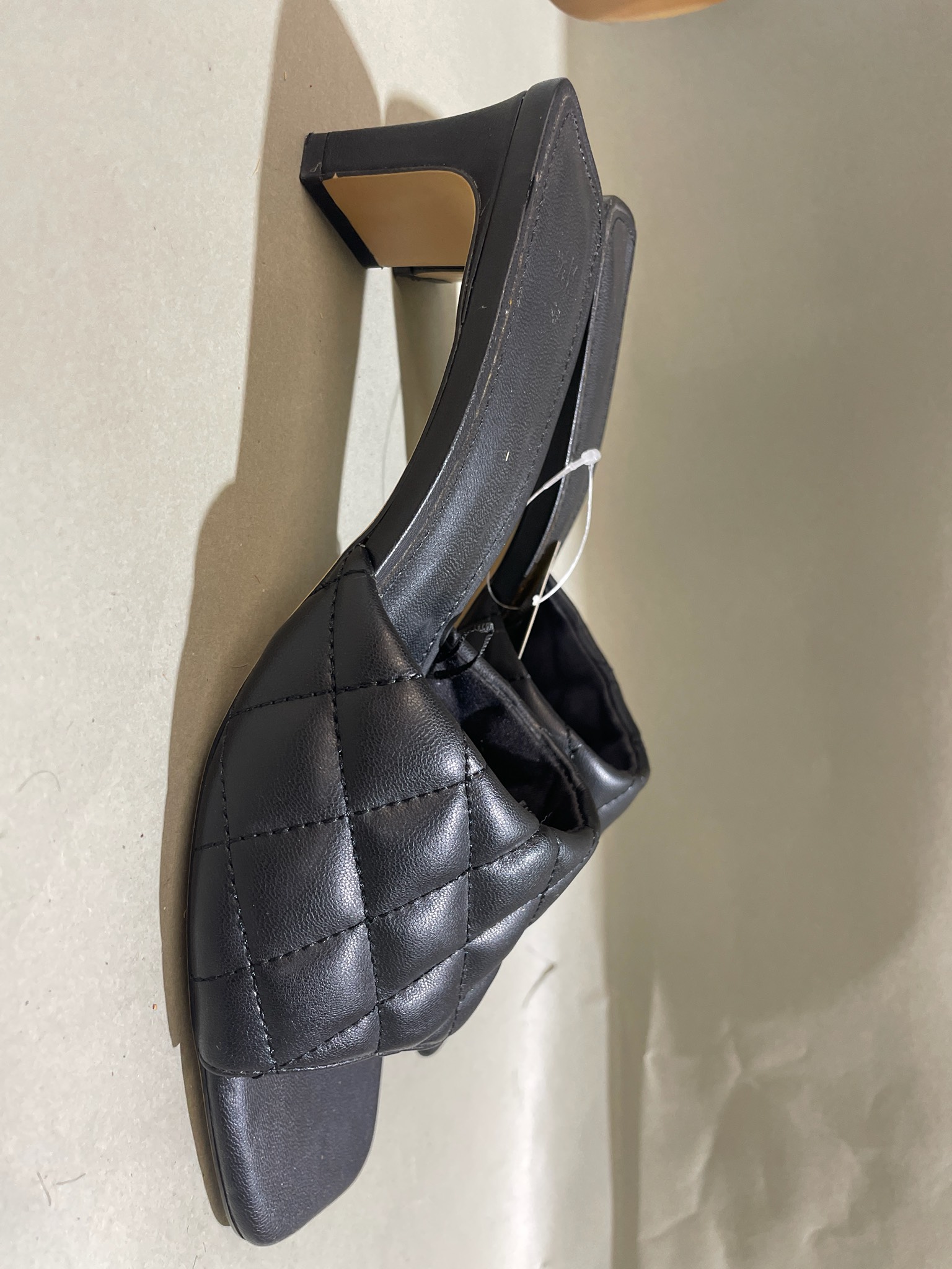 H&M Black Quilted Mule Sandals Size EU 39