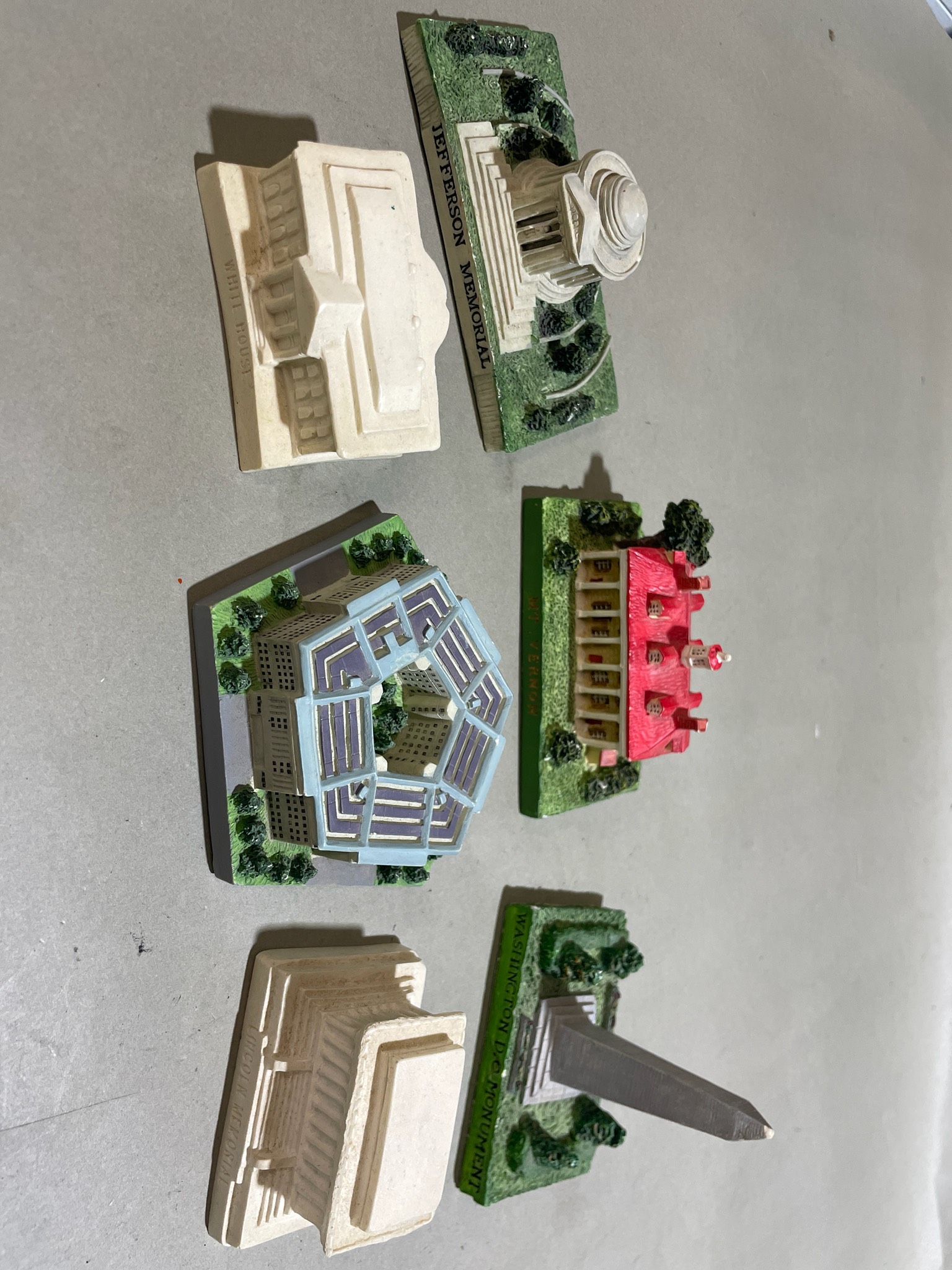 White Painted Washington DC Landmark Replicas