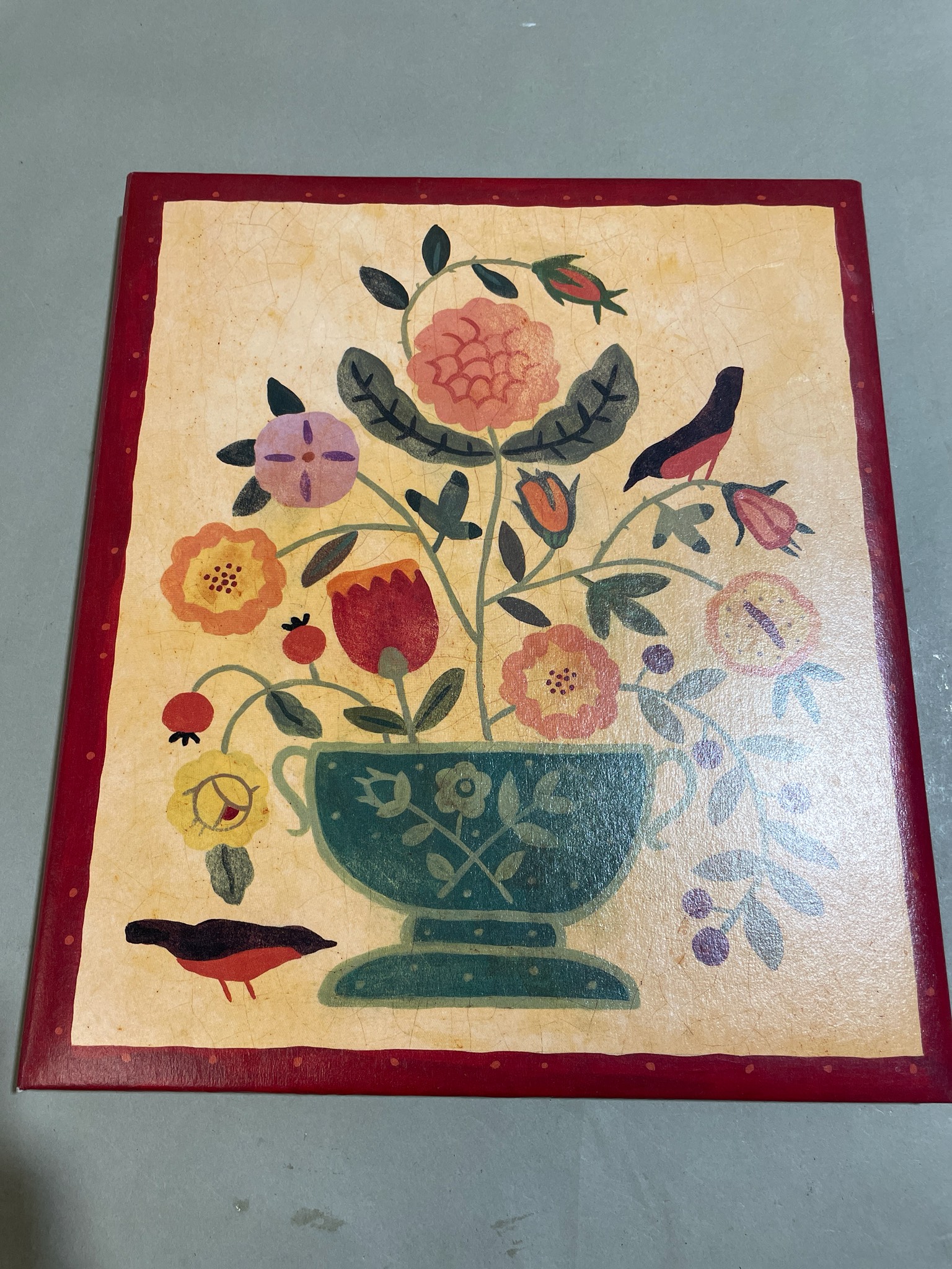 Hallmark Red Folk-Art Hardcover Photo Album