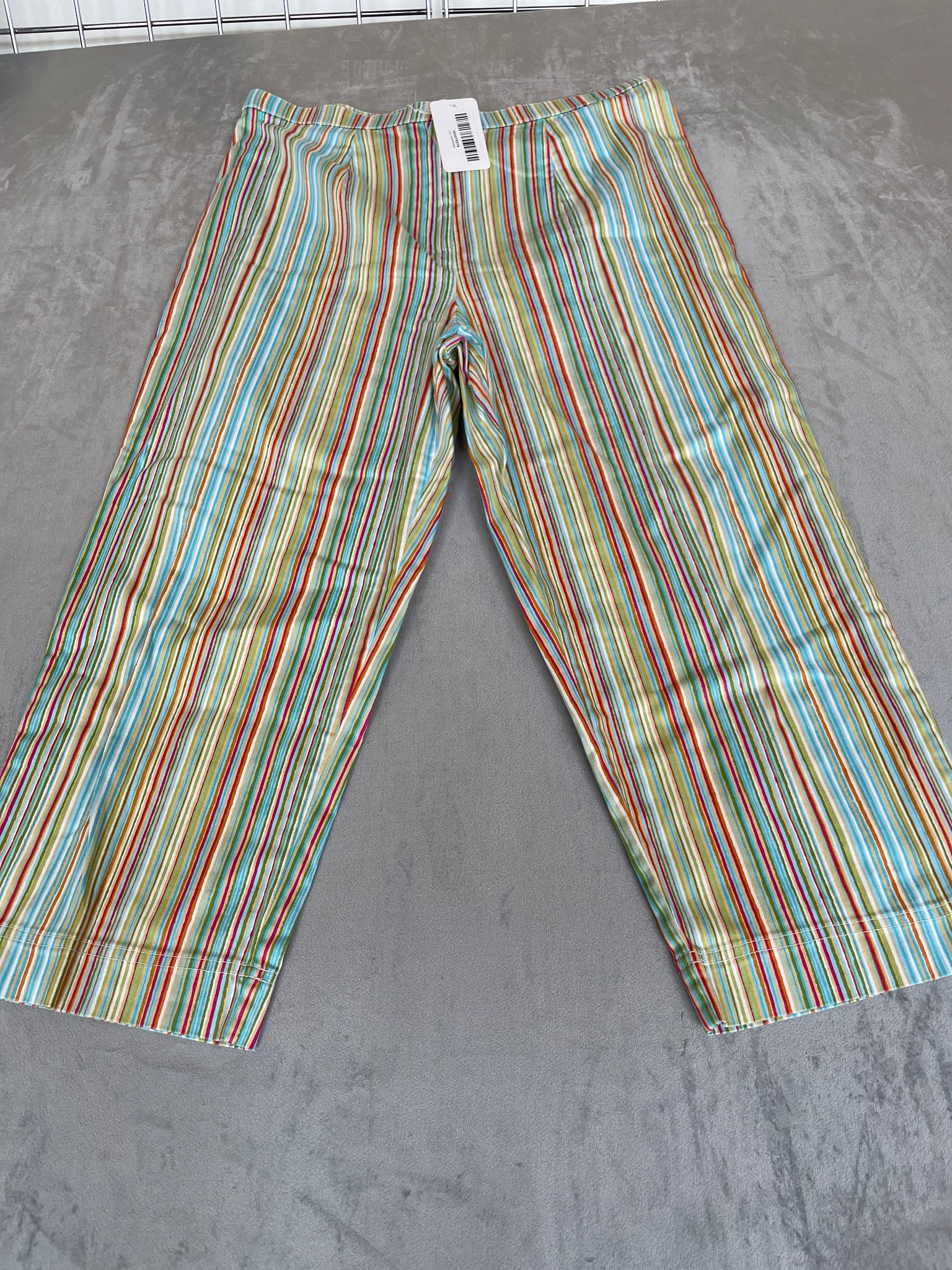 Coldwater Creek Multicolor Striped Cotton-Blend Pants Size Size 14