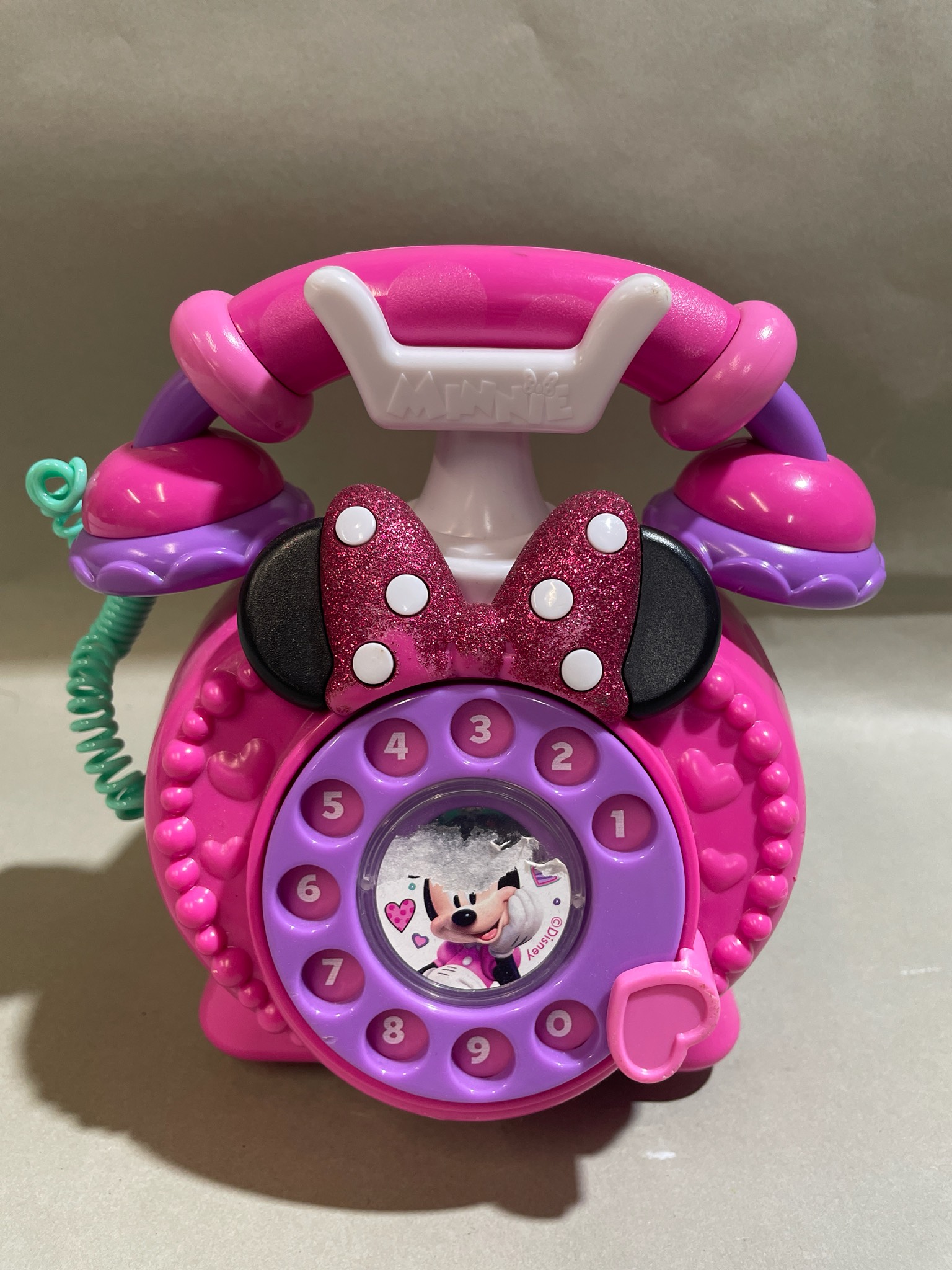 Disney Pink Glitter Rotary-Style Toy Telephone