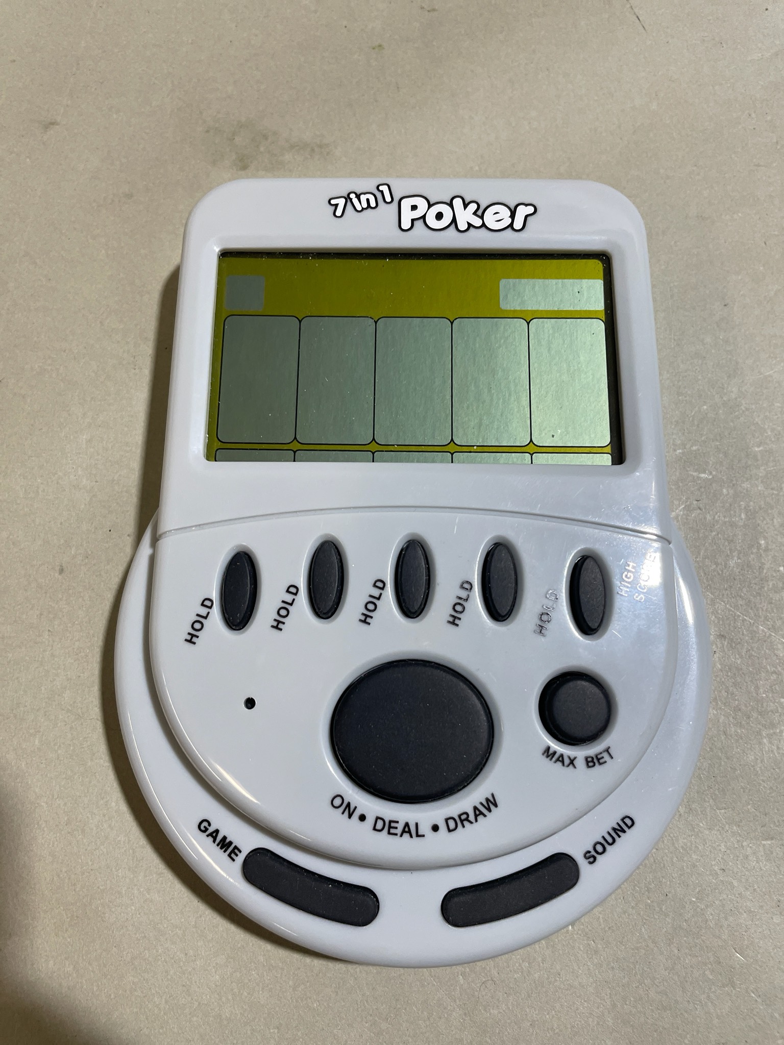 White 7-in-1 Electronic Poker Game