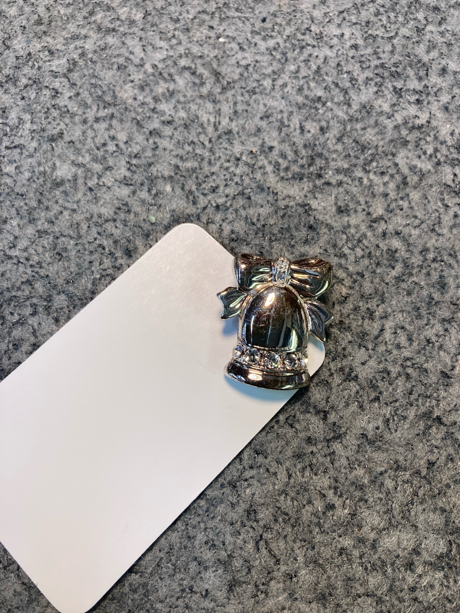 Silver Tone Bell Brooch